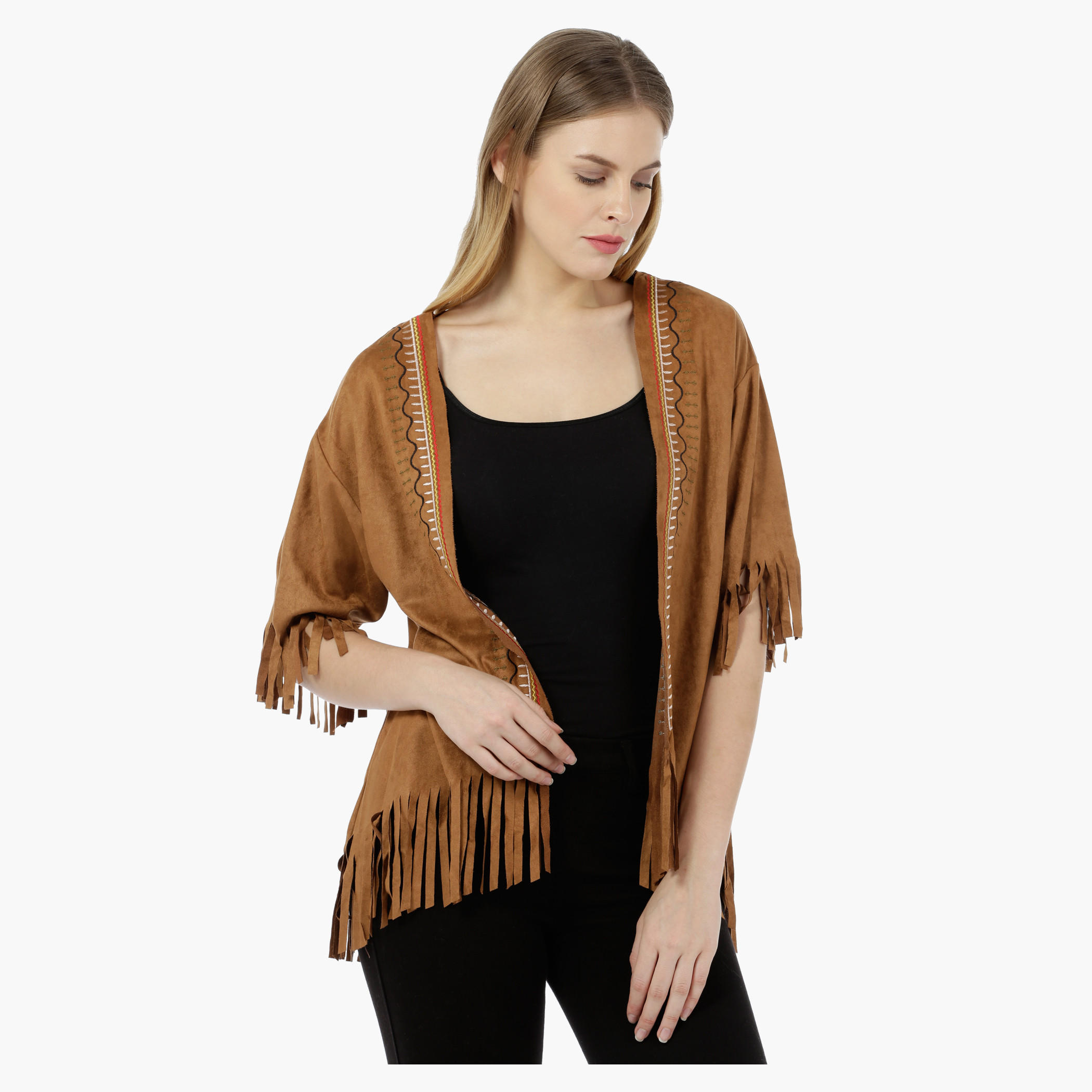 2Xtremz Suede Shrug with Tribal Embroidery and Tassels-women-clothing-shirtsandblouses-blouses-image-1