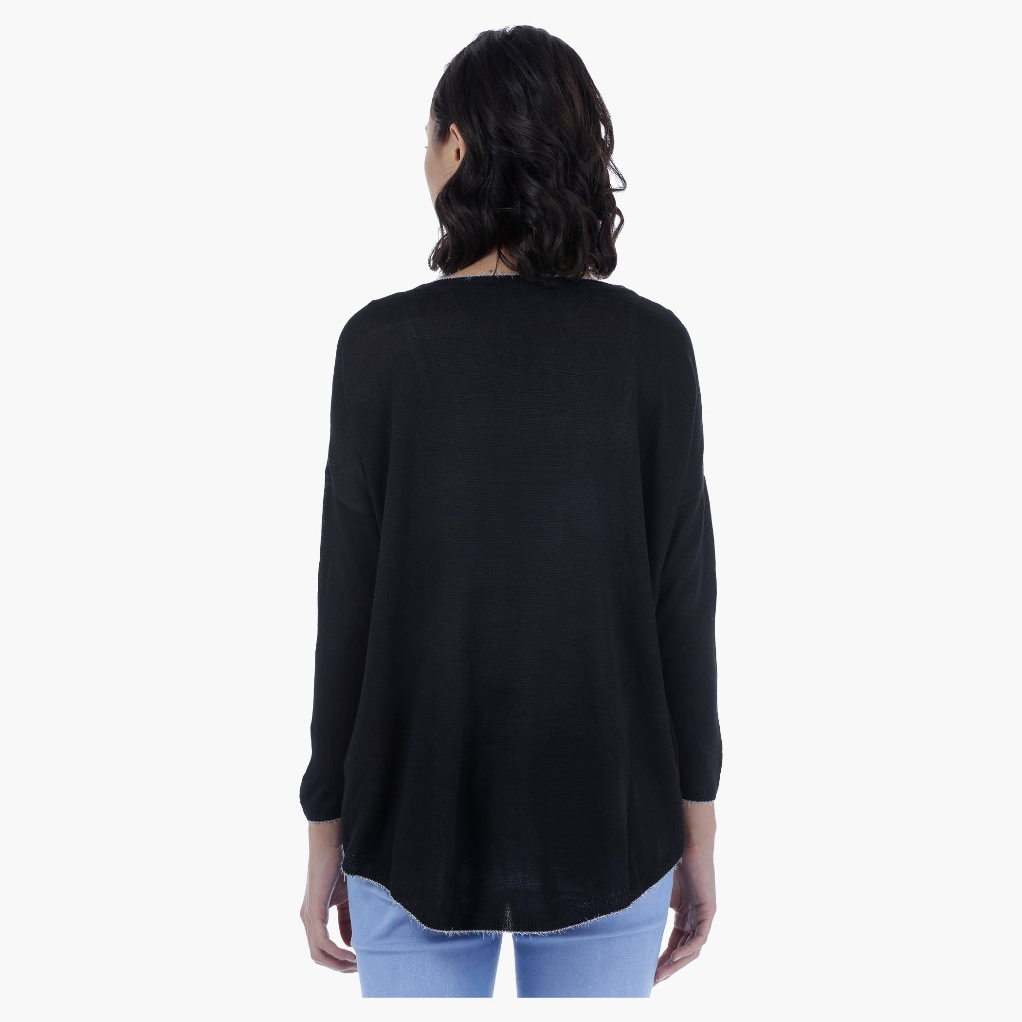 Frayed Sweater with Long Sleeves-women-clothing-cardigansandjumpers-jumpers-image-2