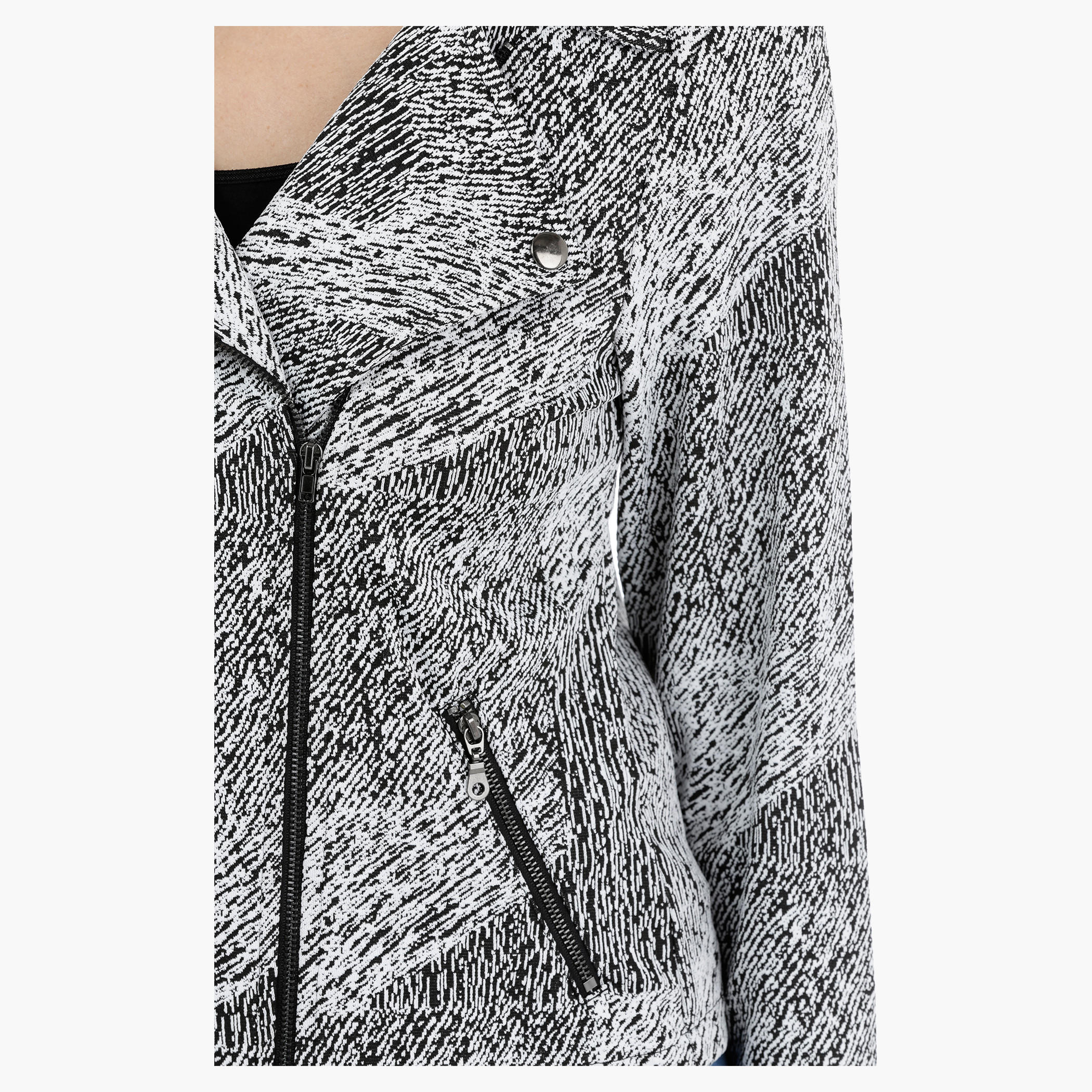 Textured Biker Jacket with Long Sleeves-women-winterwear-coatsandjackets-jackets-image-4