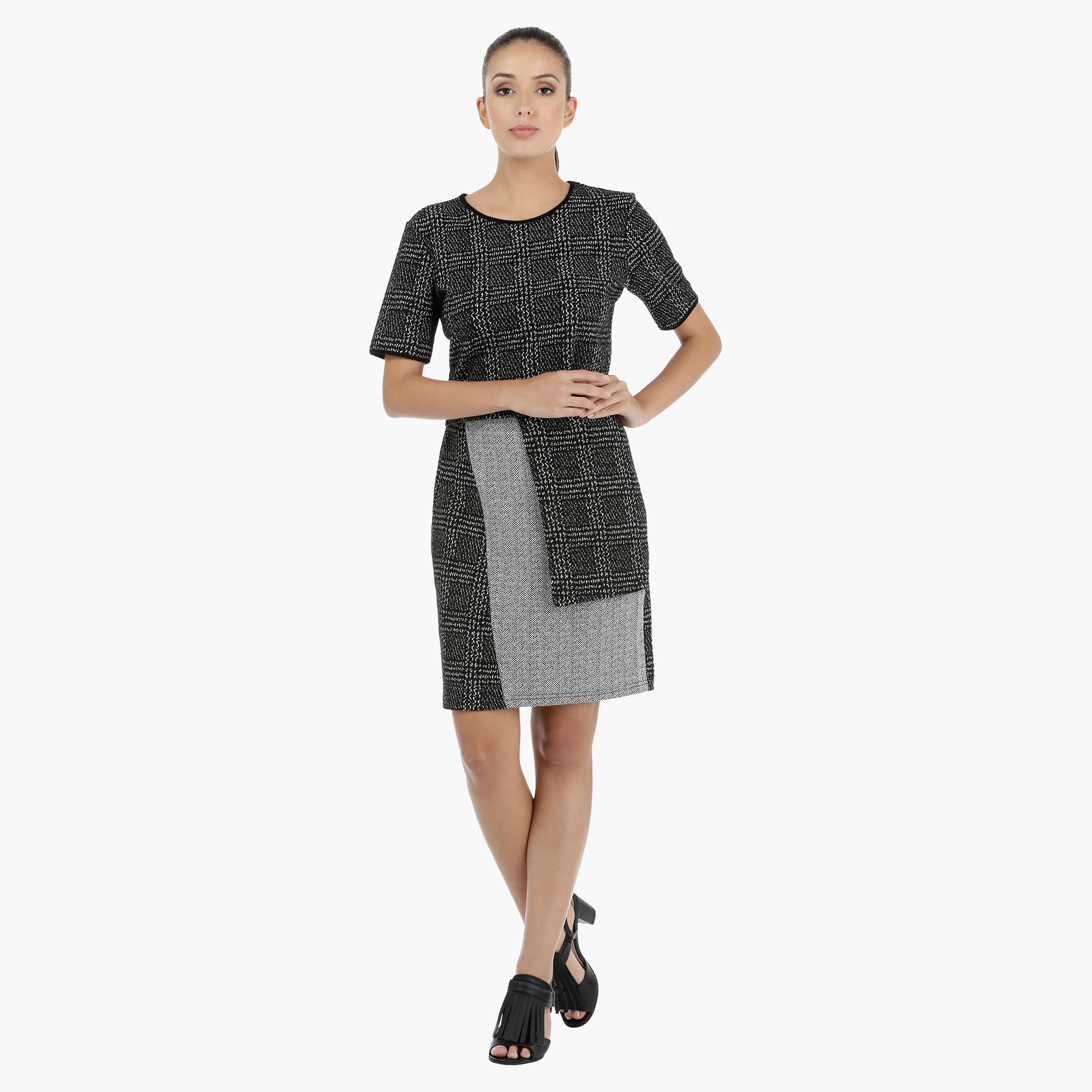 Abstract Design Top with Long Sleeves-women-clothing-dresses-image-1