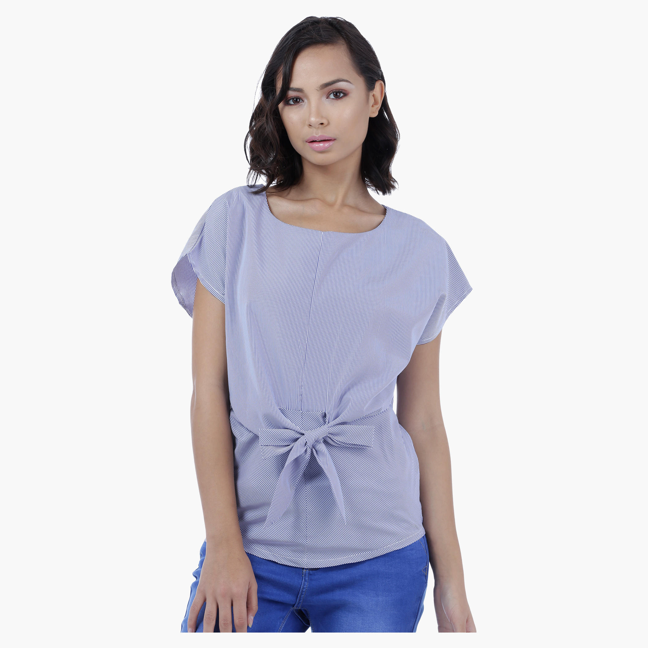 Pinstriped Top with Tie-up-women-clothing-shirtsandblouses-blouses-image-1
