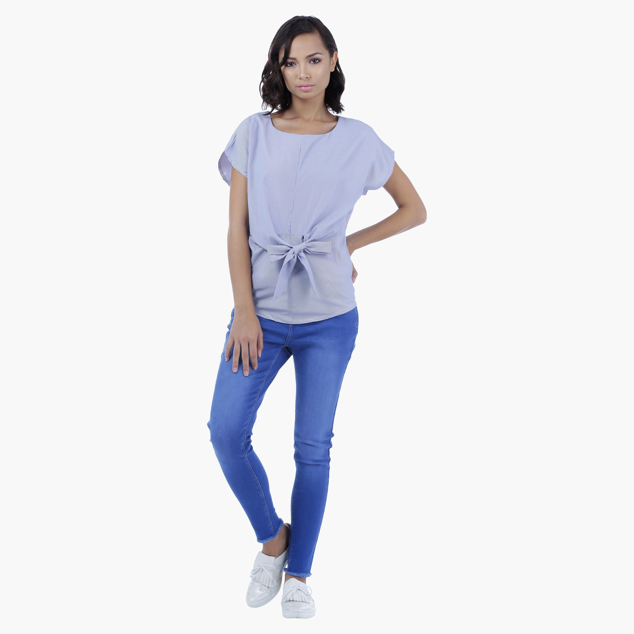 Pinstriped Top with Tie-up-women-clothing-shirtsandblouses-blouses-image-5