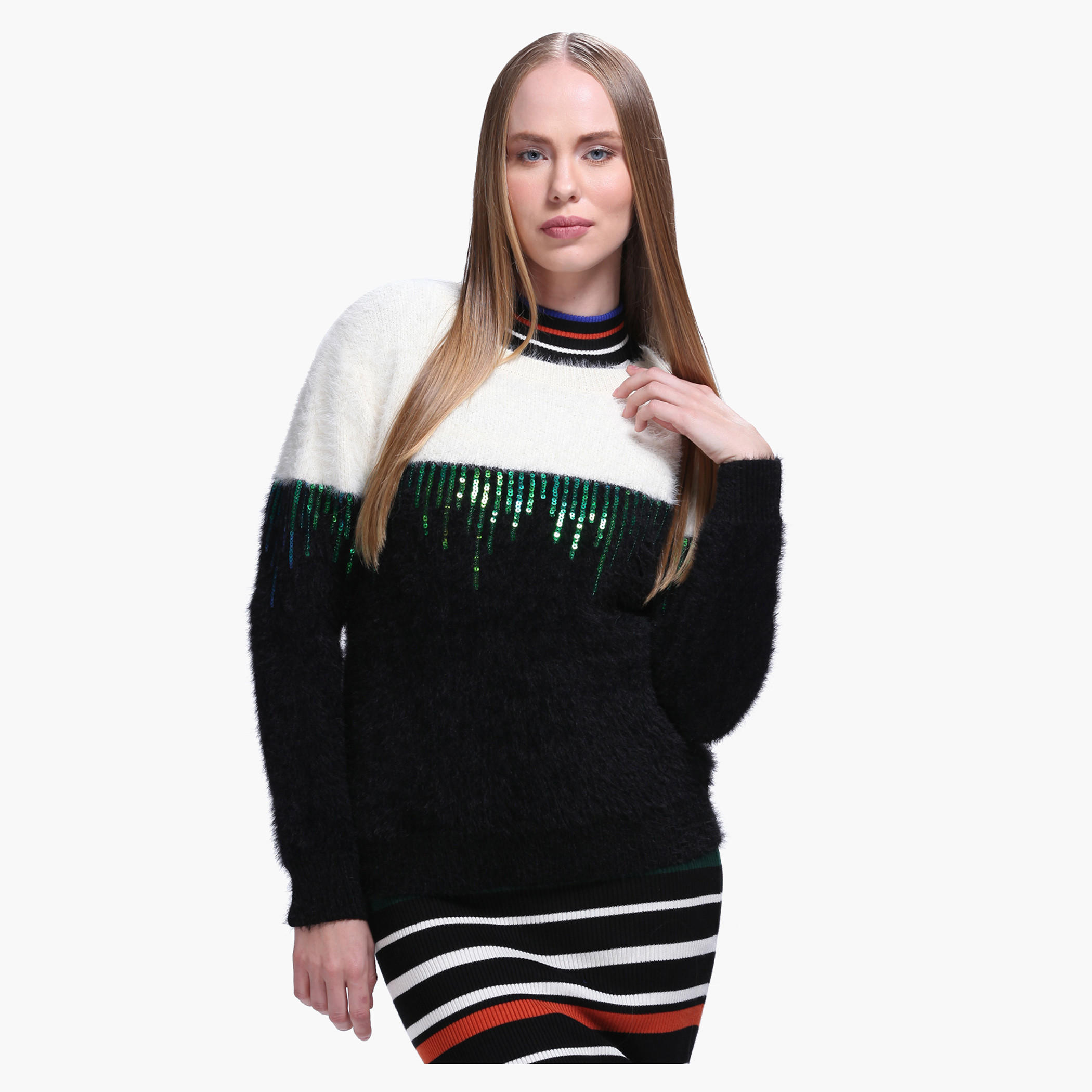 Sequin Sweater with Long Sleeves-women-clothing-cardigansandjumpers-jumpers-image-1