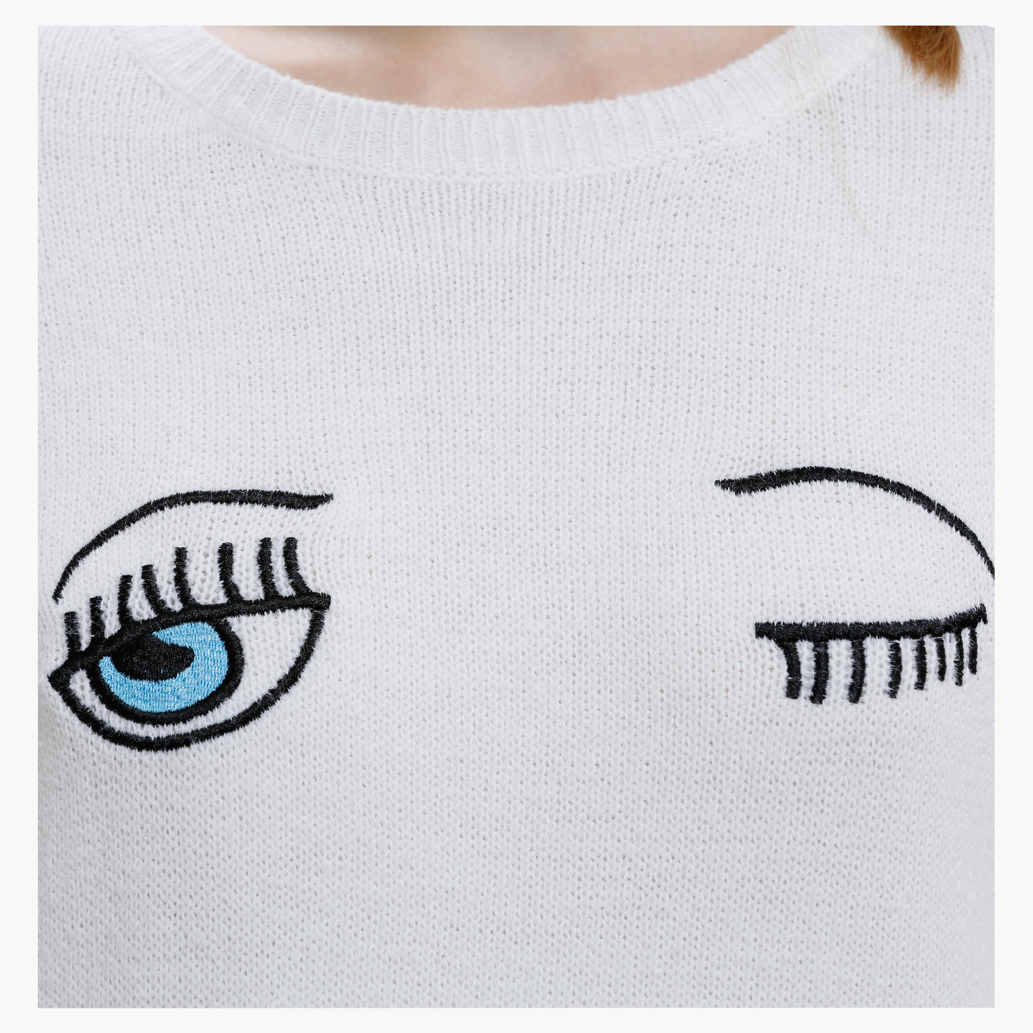 Embroidered Jumper with round Neck and Long Sleeves-women-winterwear-cardigansandjumpers-cardigans-image-4