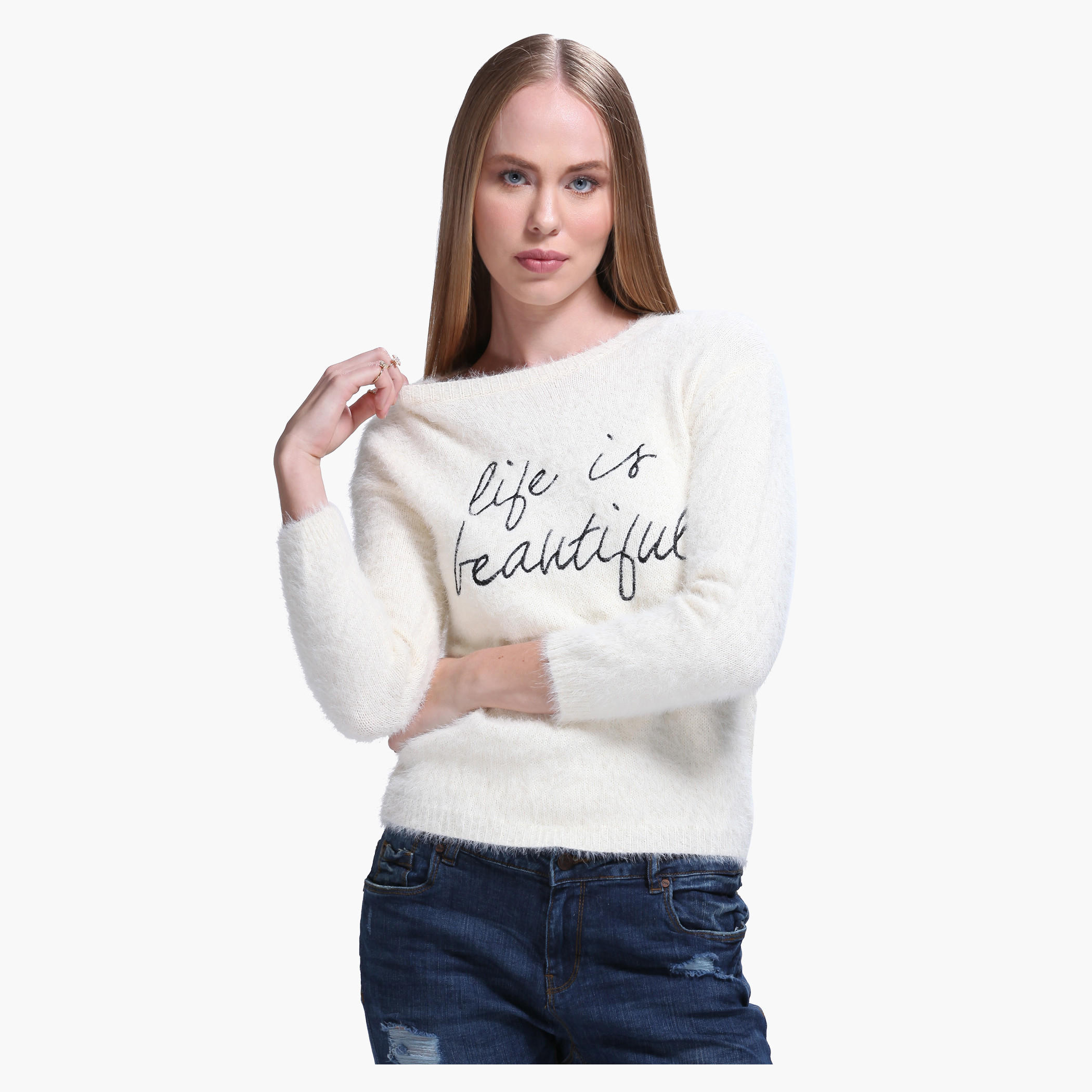 Aztec Print T-shirt-women-clothing-cardigansandjumpers-jumpers-image-1