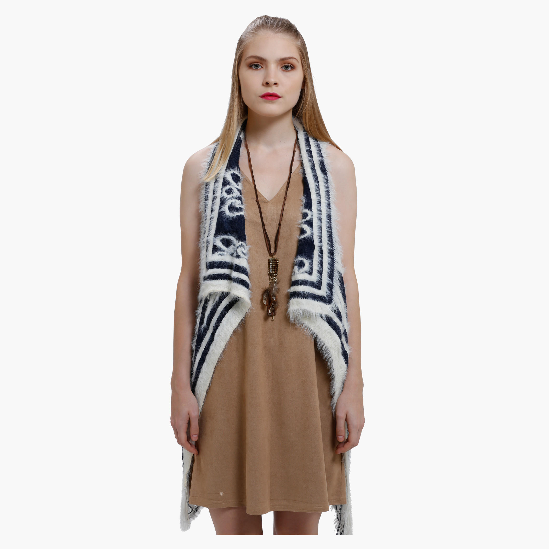 Waist Coat with Plush Detail-women-winterwear-cardigansandjumpers-cardigans-image-1