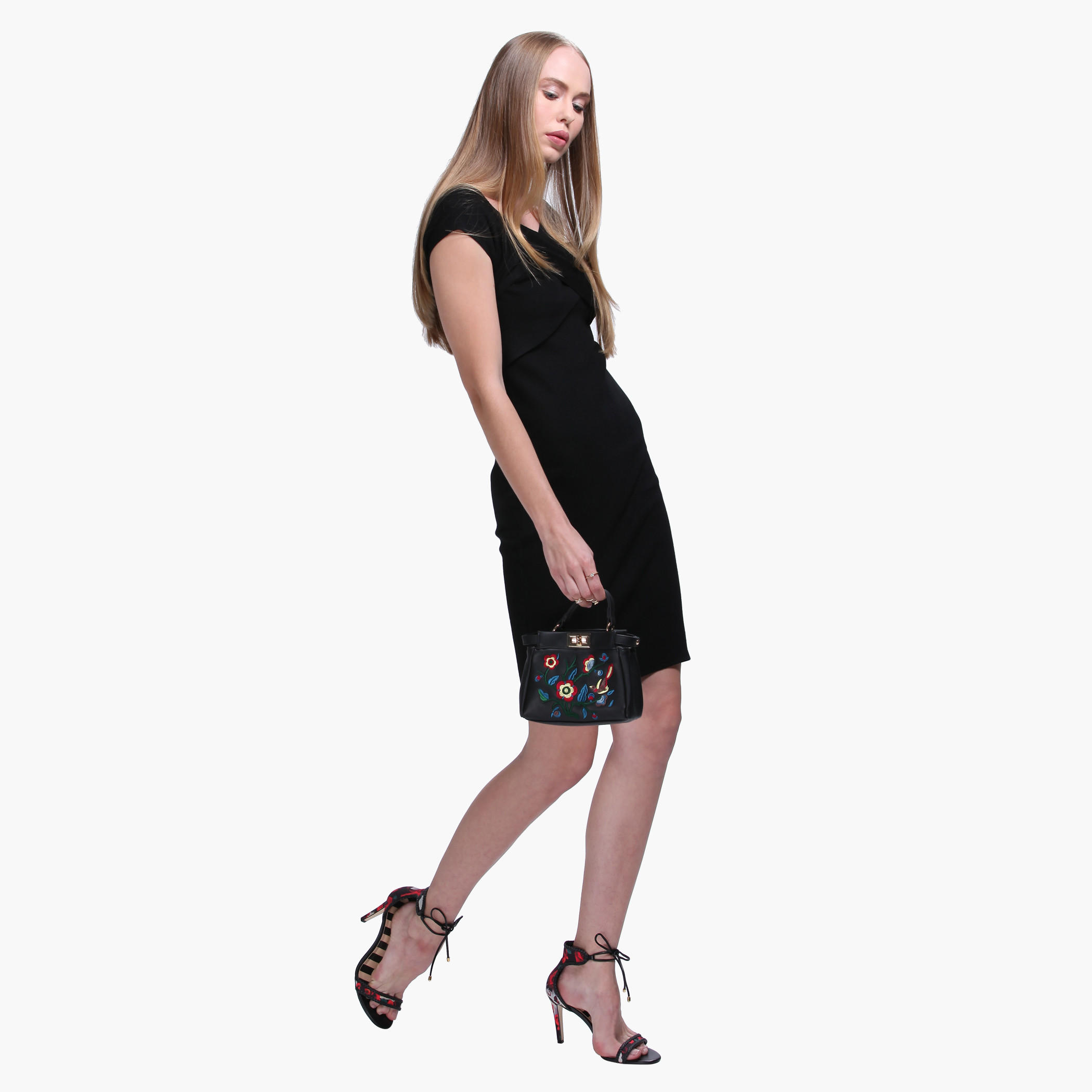Crossover Front Short Sleeves Bodycon Dress-women-clothing-dresses-image-5