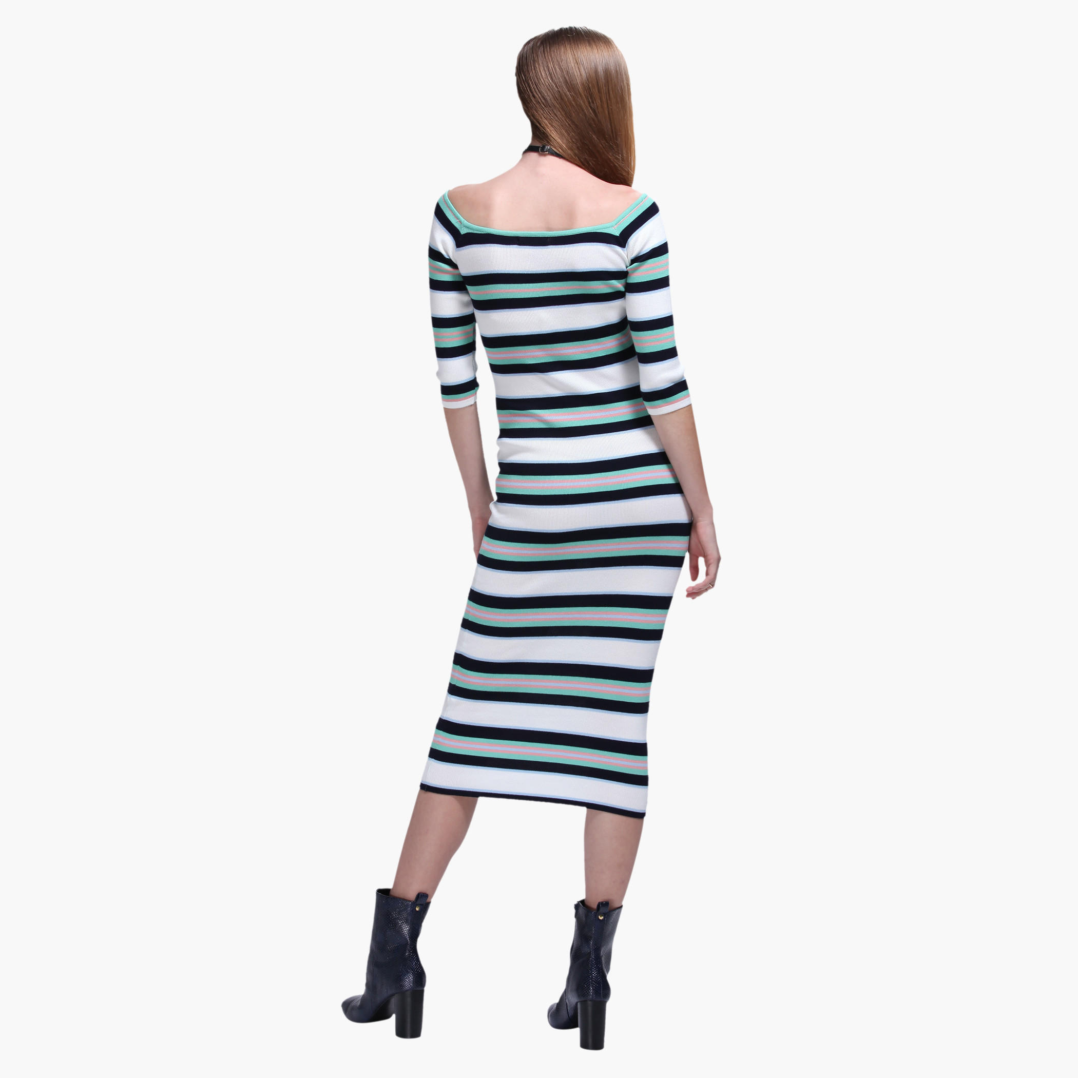 Striped Off Shoulder Midi Dress-women-clothing-dresses-image-2