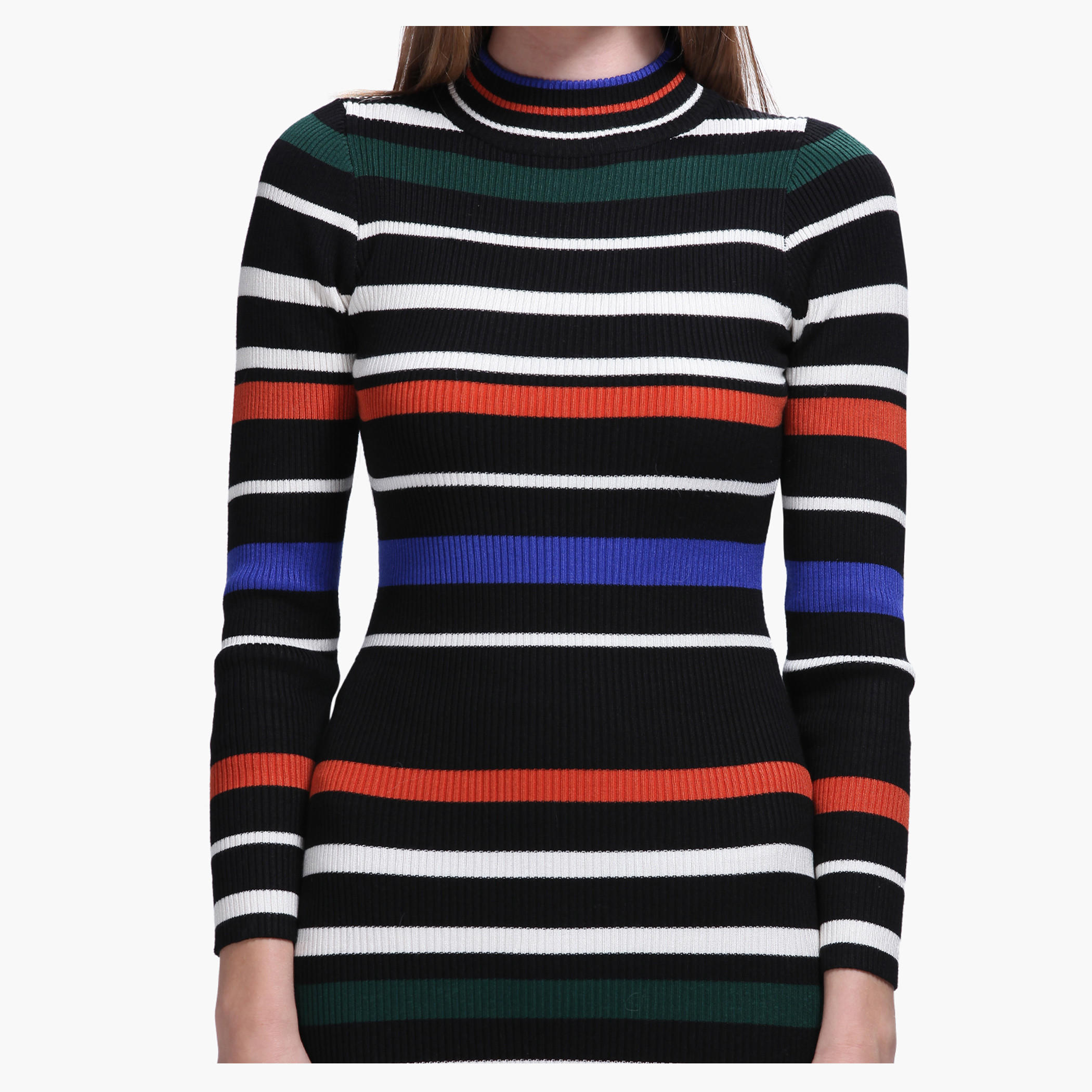 Ribbed Long Sleeves Midi Dress-women-clothing-dresses-image-4