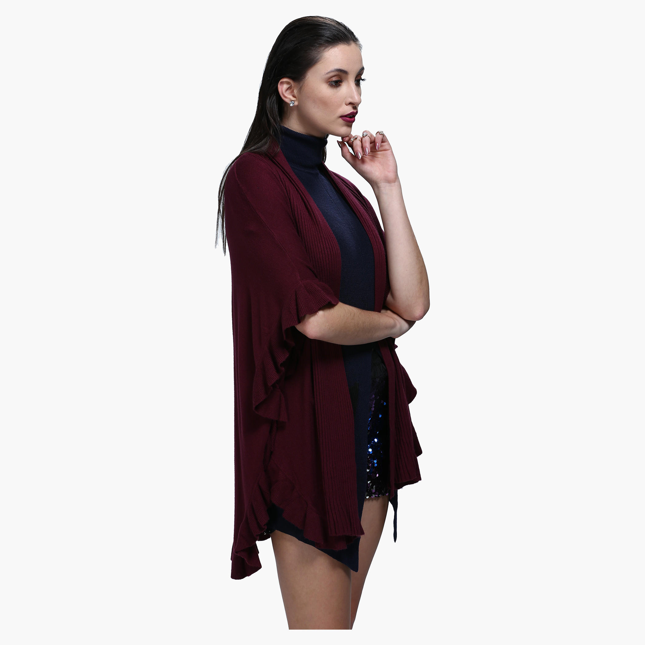 Ribbed Cascade Cardigan with Open Front-women-winterwear-cardigansandjumpers-cardigans-image-3