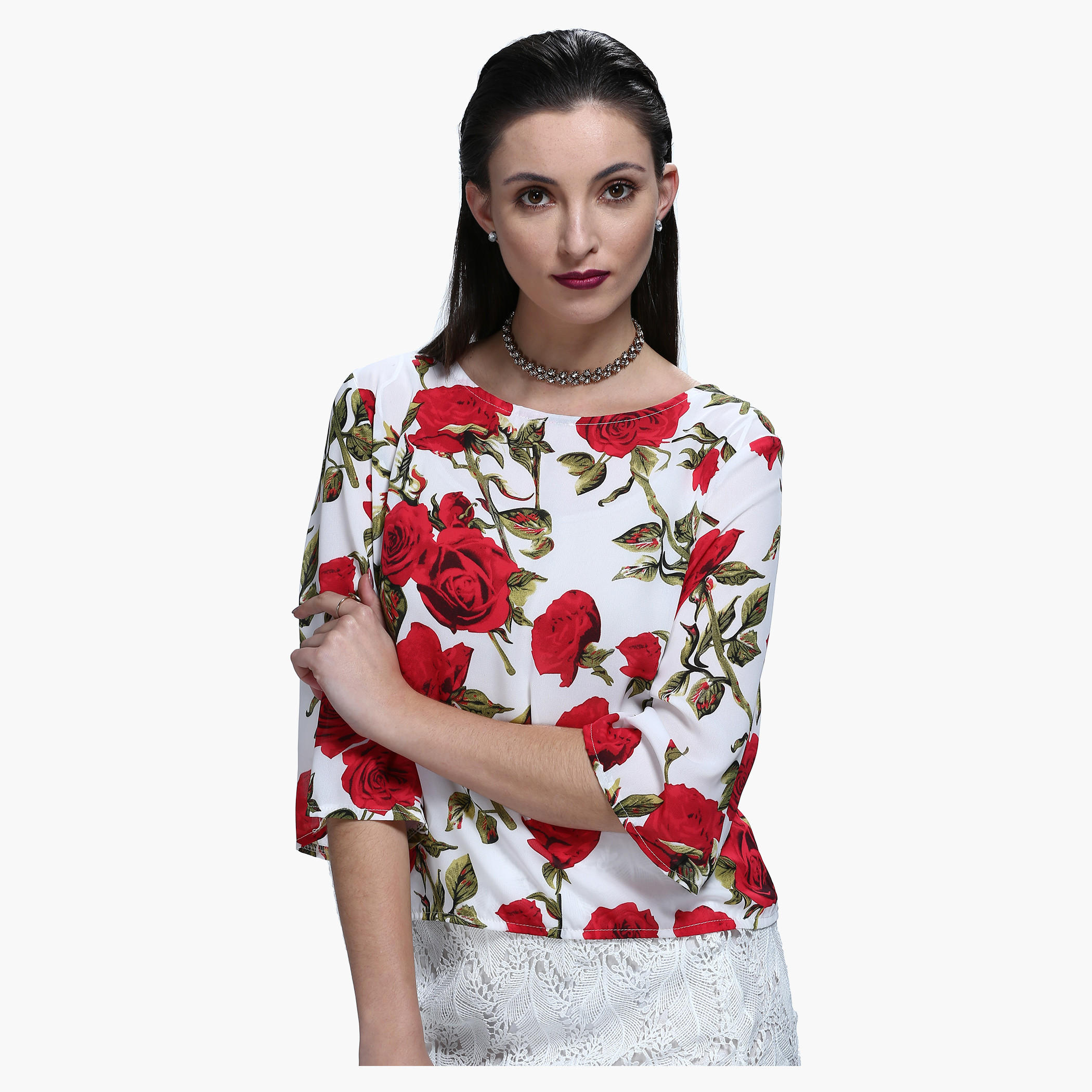 Floral Print Top with Tie Ups at Back-women-clothing-shirtsandblouses-blouses-image-1
