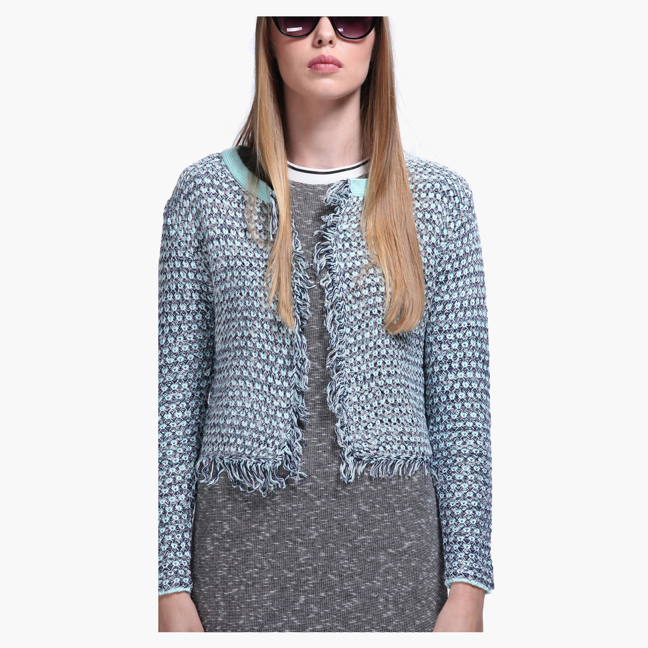 Fringed Knitted Jacket with Open Front-women-winterwear-cardigansandjumpers-cardigans-image-4