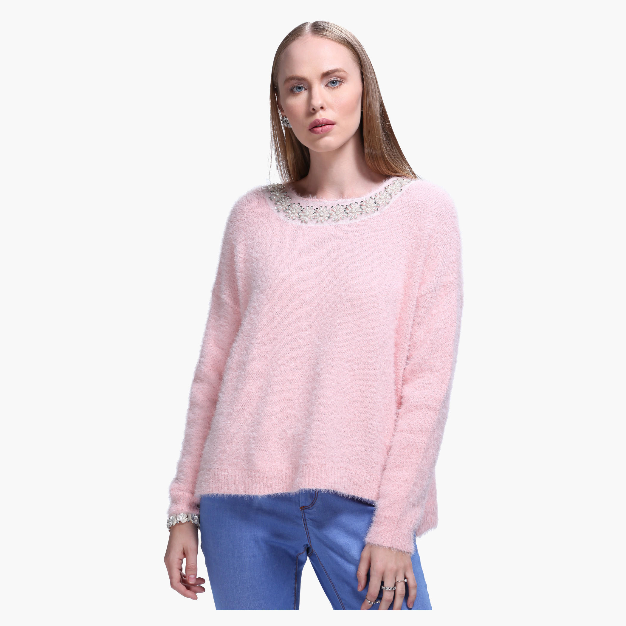 Embellished Sweater with Long Sleeves-women-clothing-cardigansandjumpers-jumpers-image-1