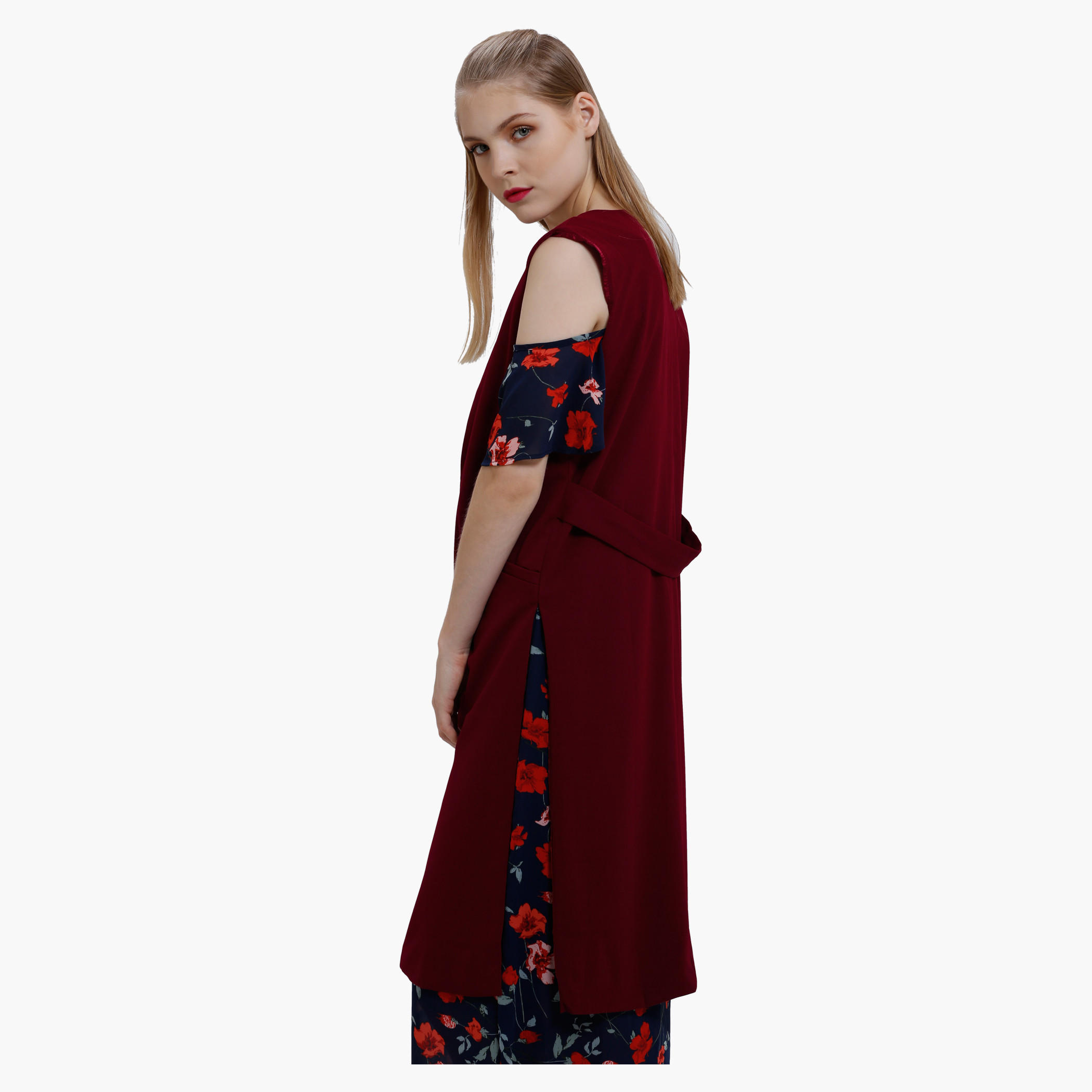 Sleeveless Longline Jacket with Open Front-women-winterwear-cardigansandjumpers-cardigans-image-3