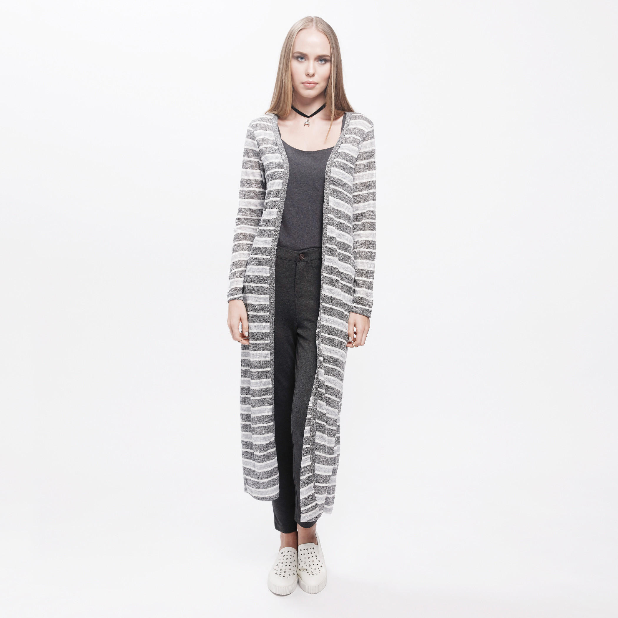 Striped Cardigan with Long Sleeves and Open Front-women-winterwear-cardigansandjumpers-cardigans-image-1