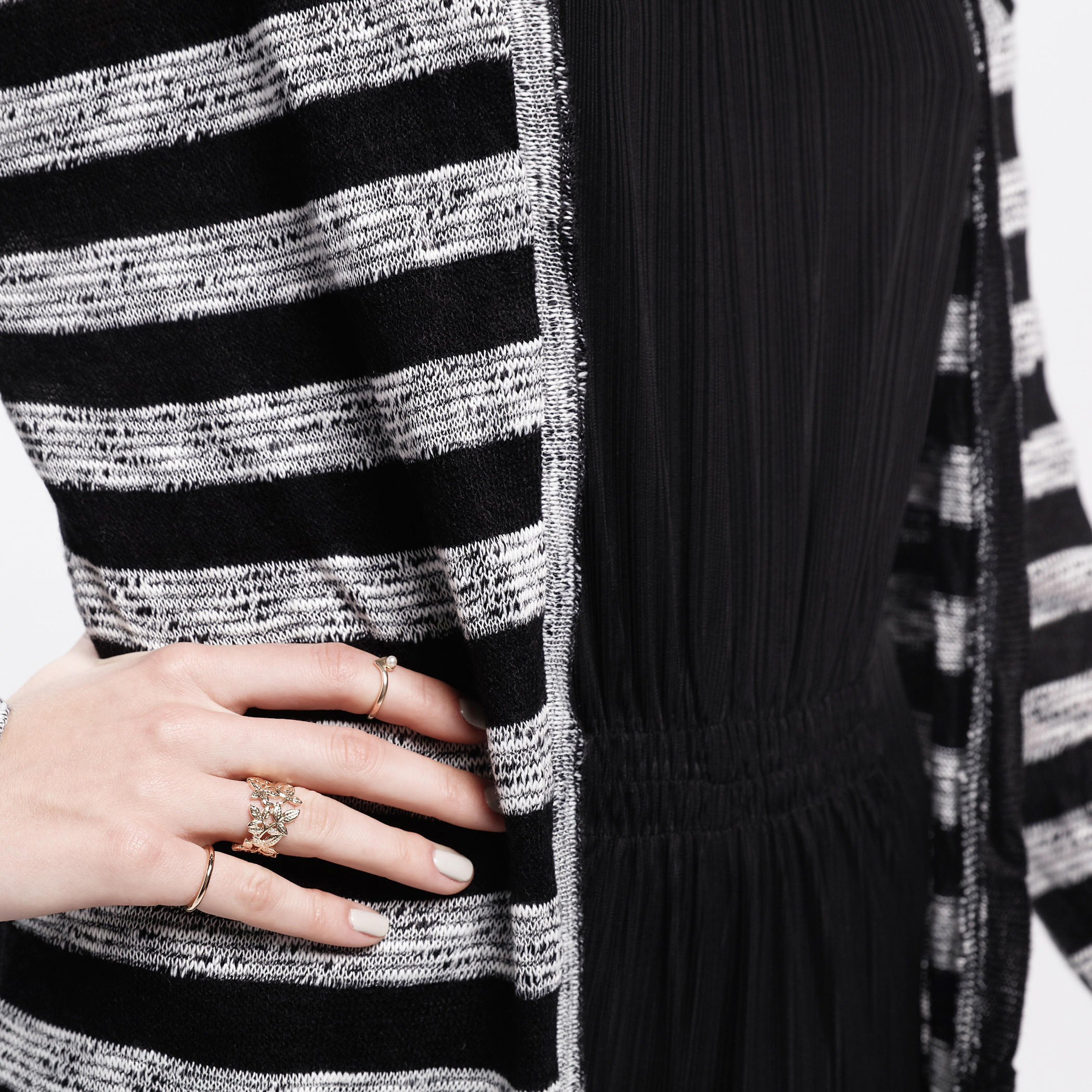 Striped Cardigan with Long Sleeves and Open Front-women-winterwear-cardigansandjumpers-cardigans-image-4