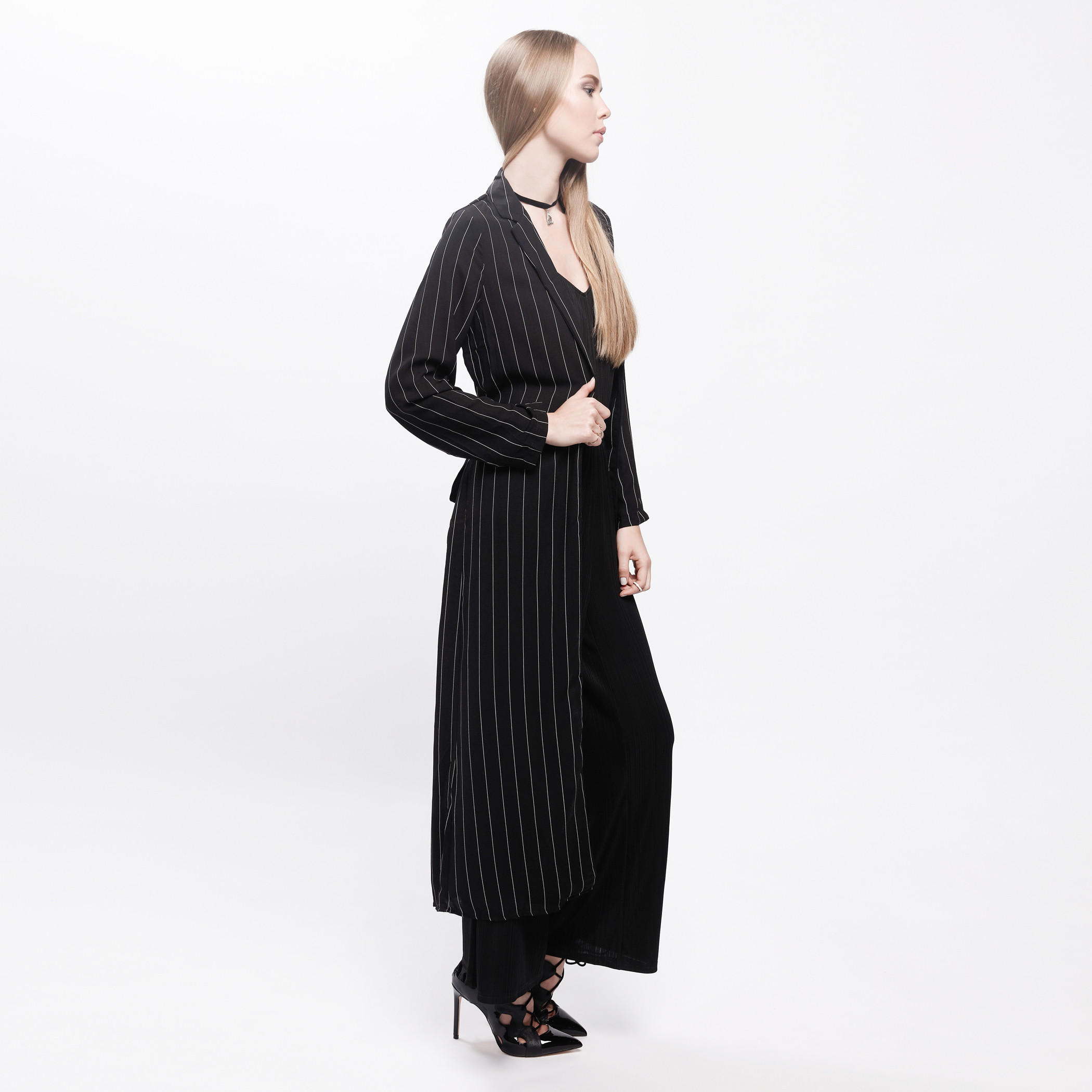 Striped Trench Coat with Tie-Up Back and Long Sleeves-women-winterwear-coatsandjackets-jackets-image-3