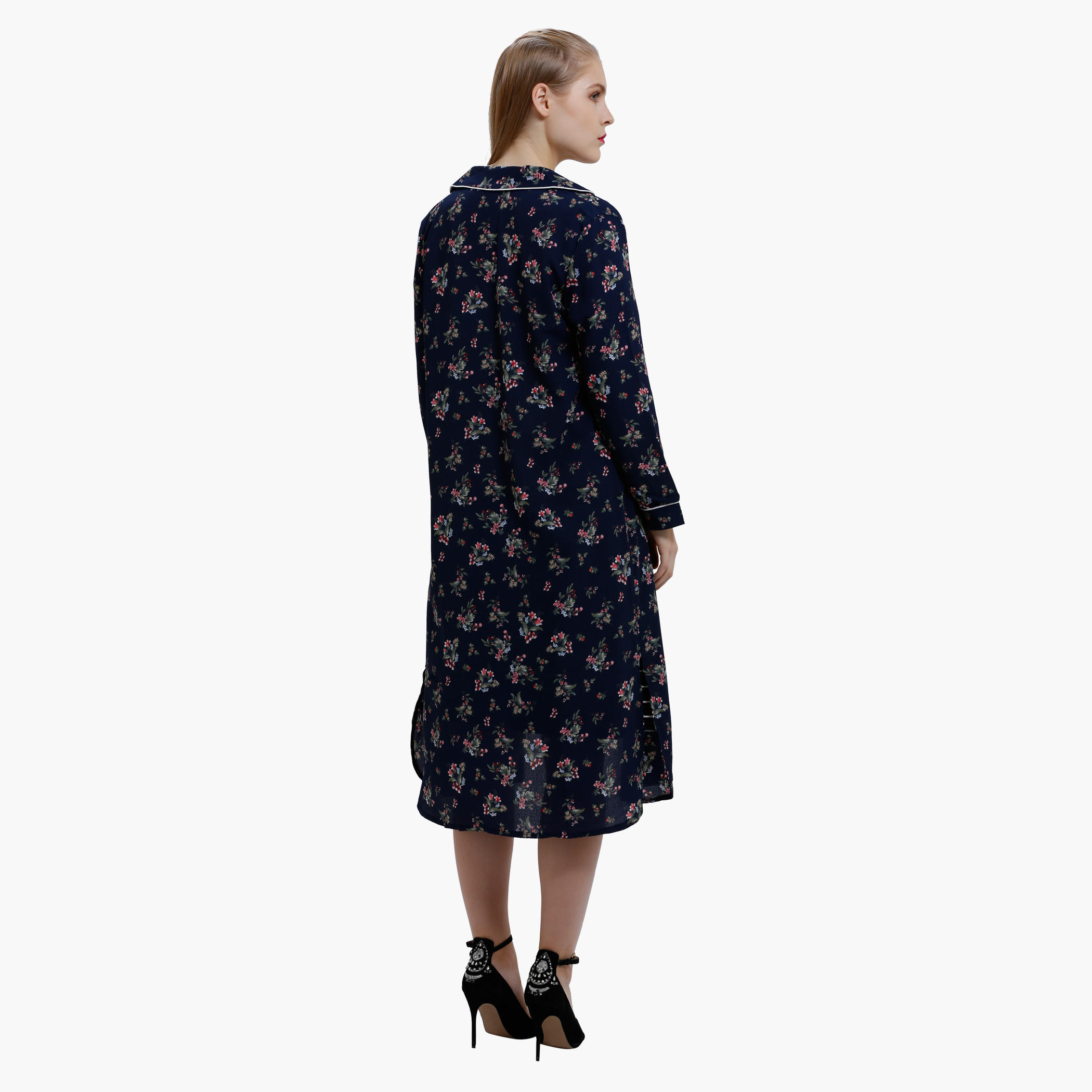 Printed Longline Jacket with Long Sleeves-women-winterwear-cardigansandjumpers-cardigans-image-4