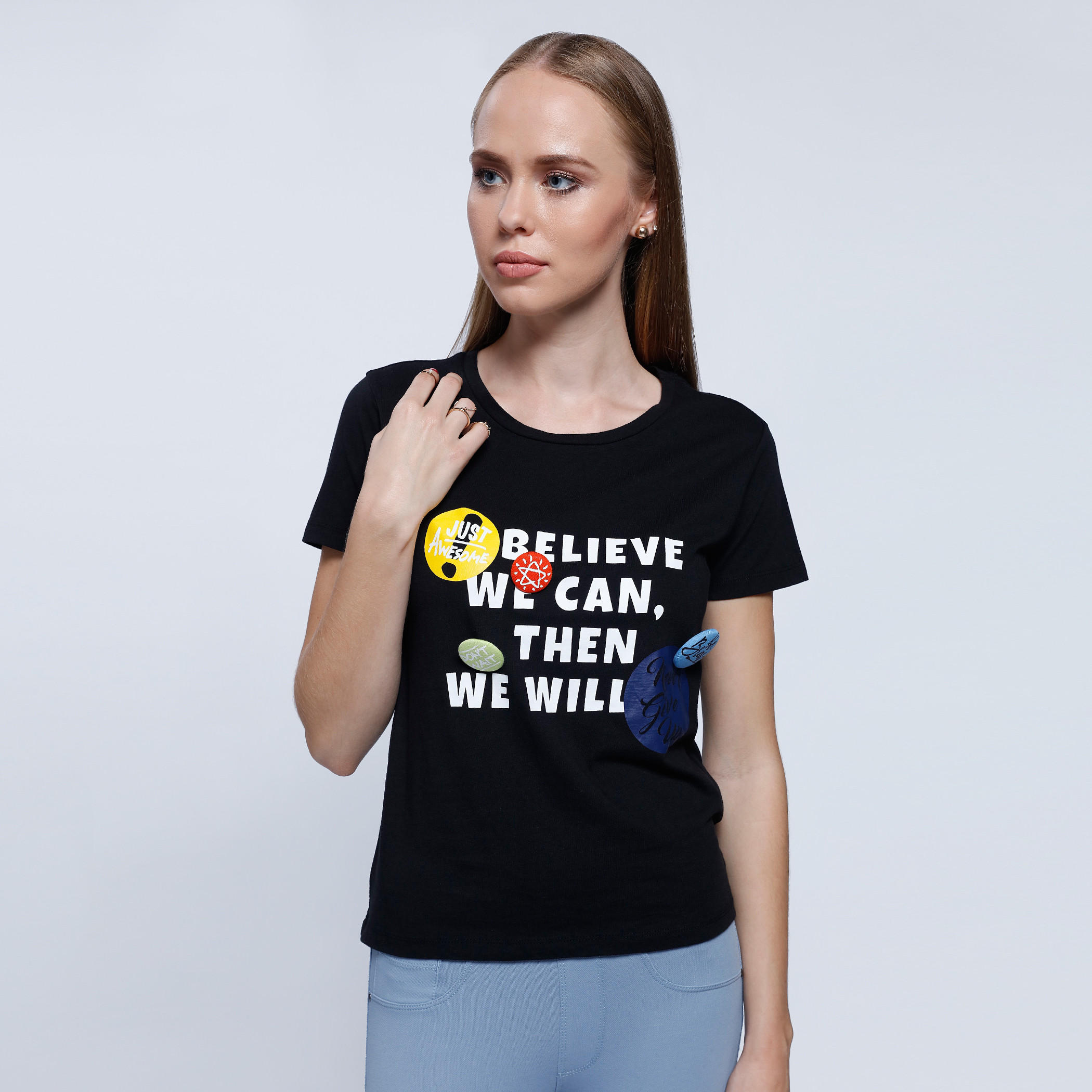 2Xtremz Printed T-Shirt with Round Neck and Short Sleeves-women-clothing-tshirts-image-1