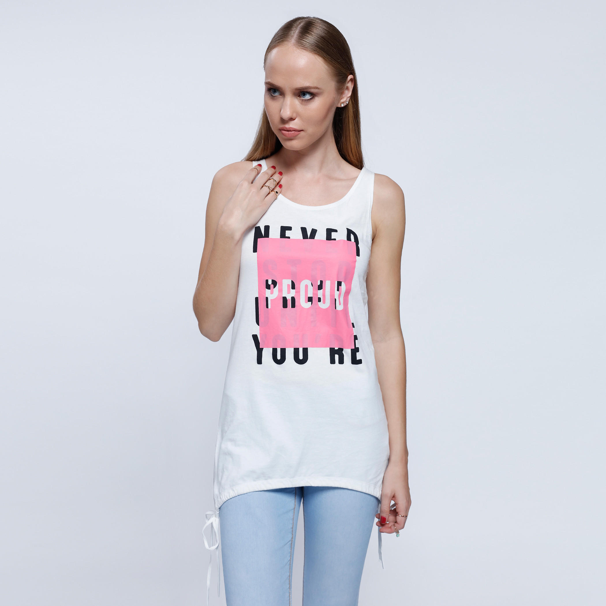 2Xtremz Sleeveless Graphic Print T-Shirt with Tie Up-women-clothing-tshirts-image-1