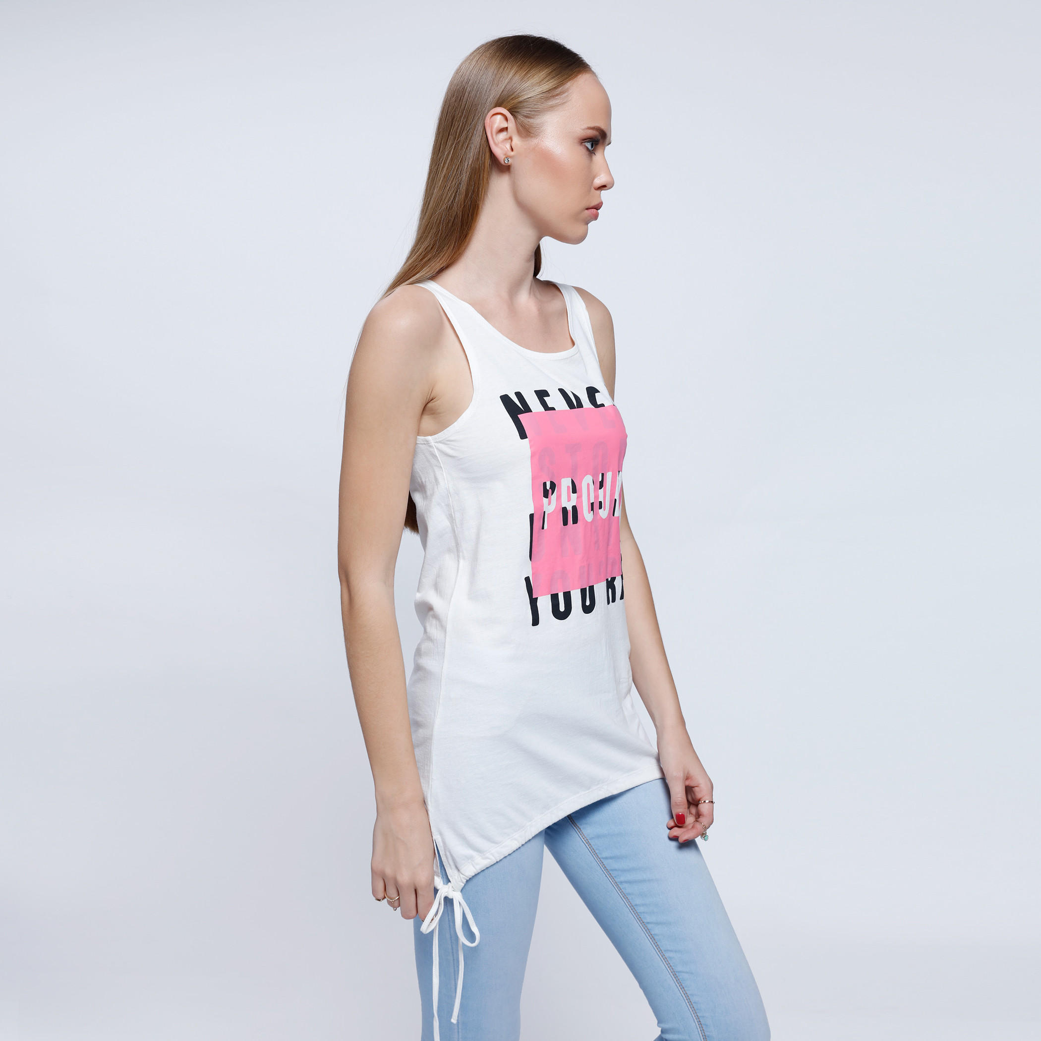 2Xtremz Sleeveless Graphic Print T-Shirt with Tie Up-women-clothing-tshirts-image-3