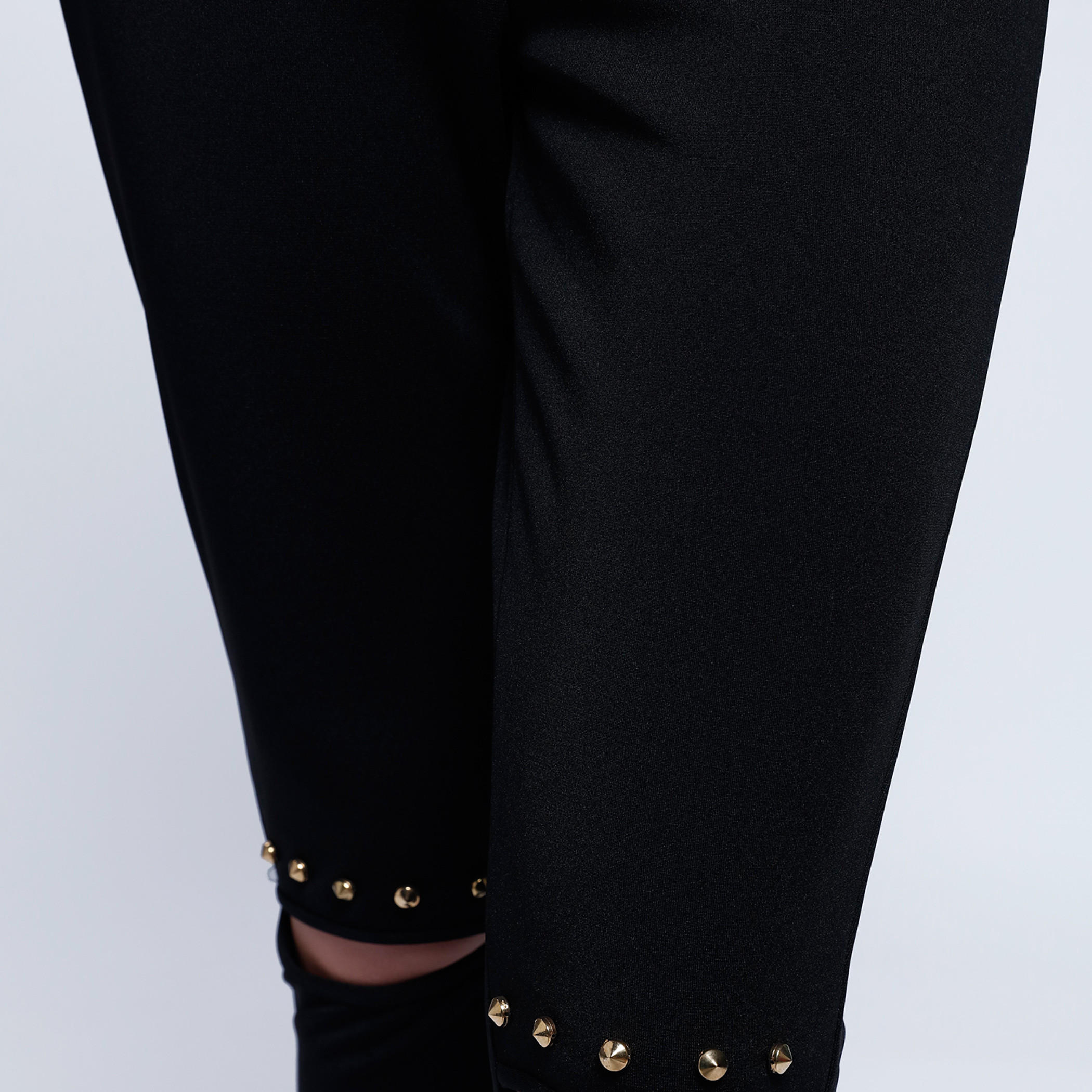 2Xtremz Full Length Pants with Knee Slit and Studded Pattern-women-clothing-bottoms-trousers-image-4