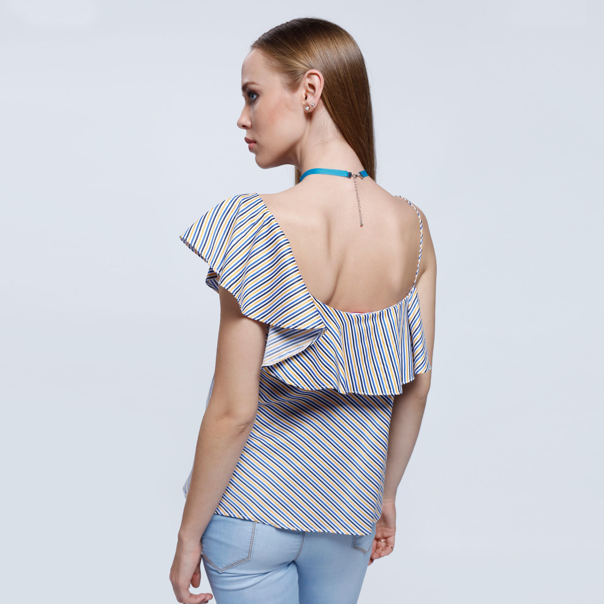 2Xtremz Striped One Shoulder Top with Ruffle Pattern-women-clothing-shirtsandblouses-blouses-image-4