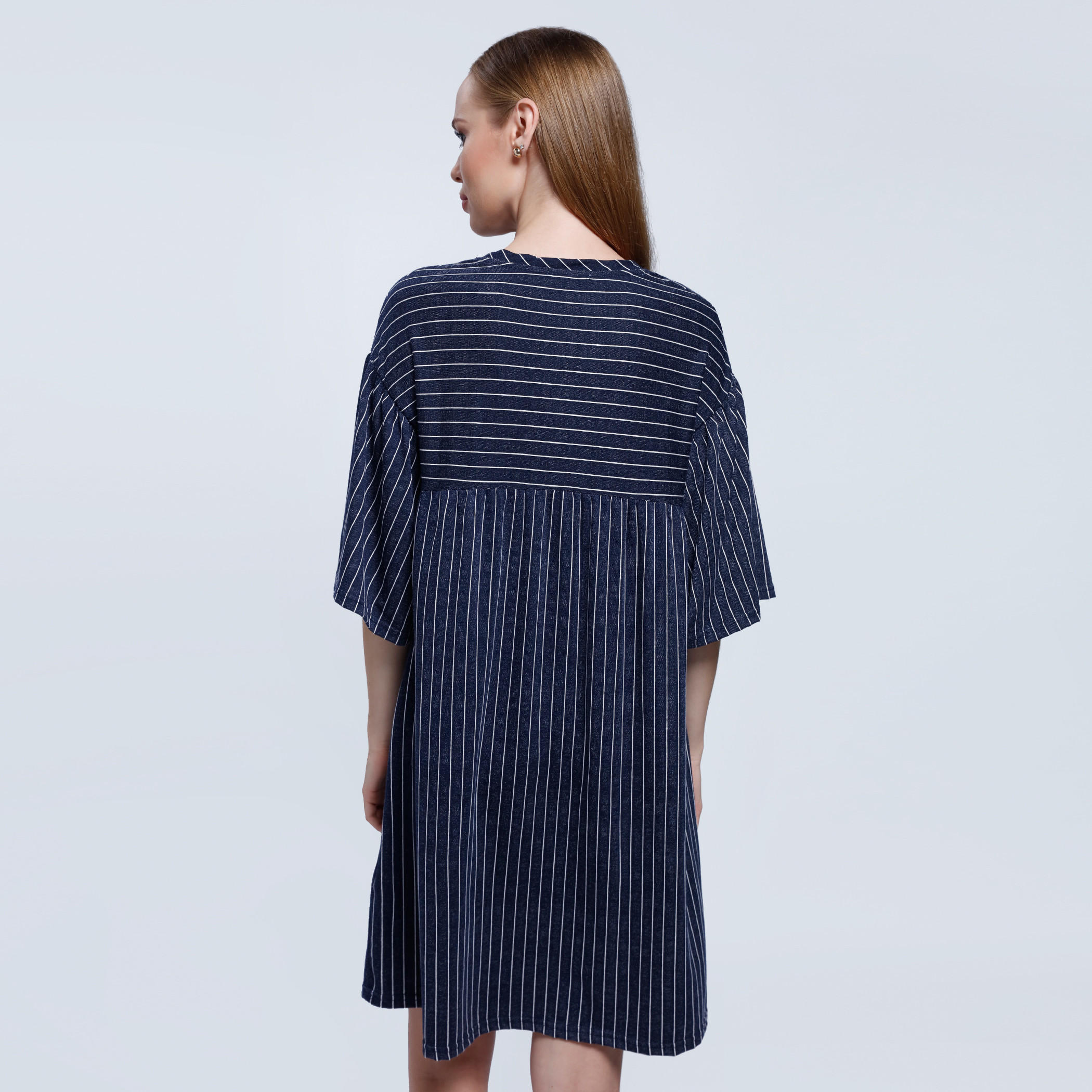 2Xtremz Striped Boxy Dress with Round Neck -women-clothing-dresses-image-4