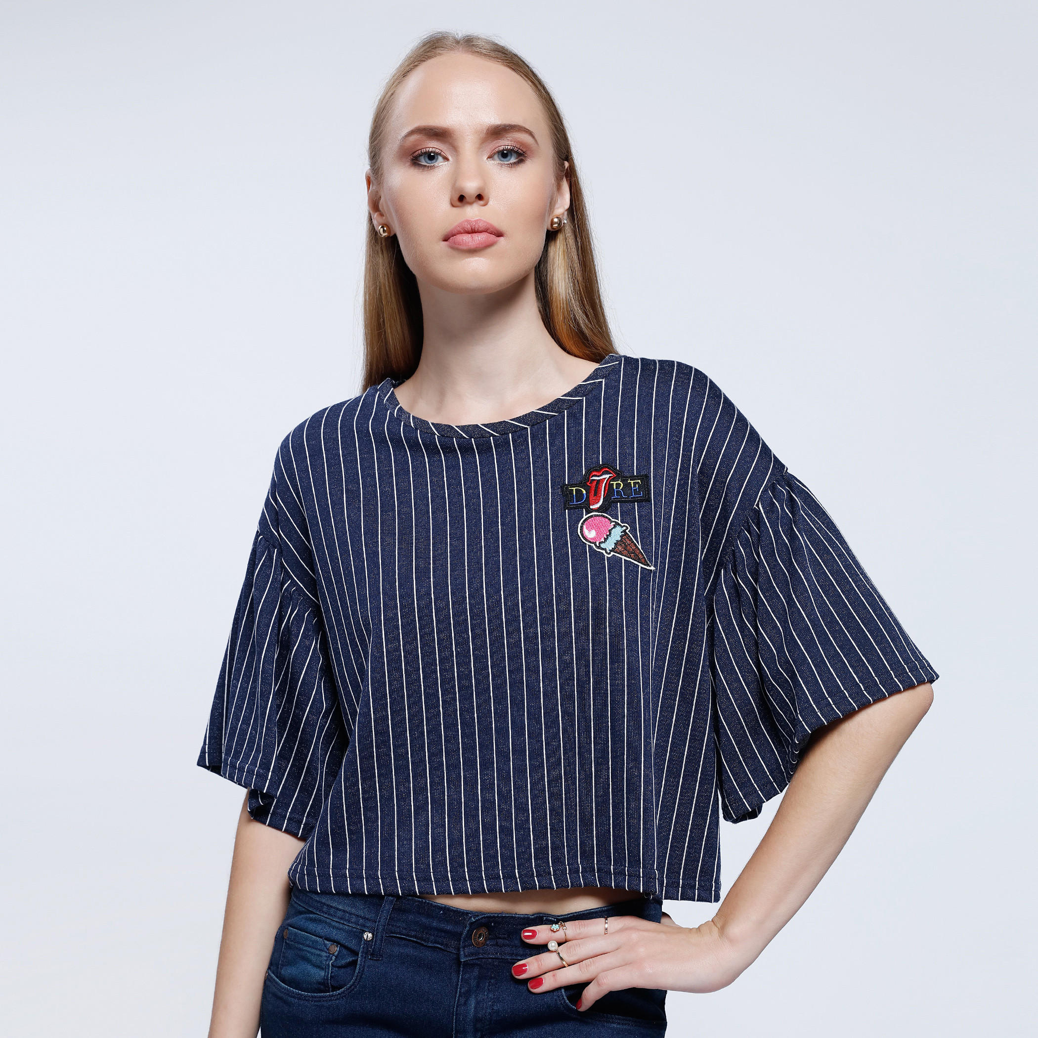 2Xtremz Striped Boxy Top with Round Neck-women-clothing-shirtsandblouses-blouses-image-1