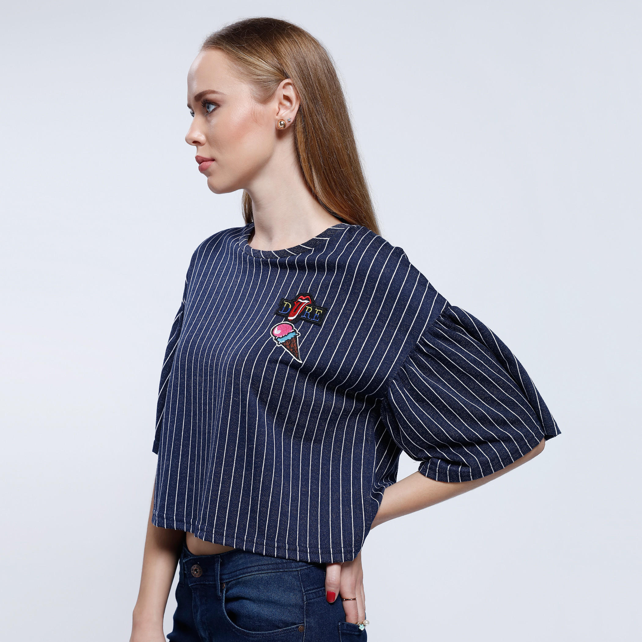2Xtremz Striped Boxy Top with Round Neck-women-clothing-shirtsandblouses-blouses-image-3