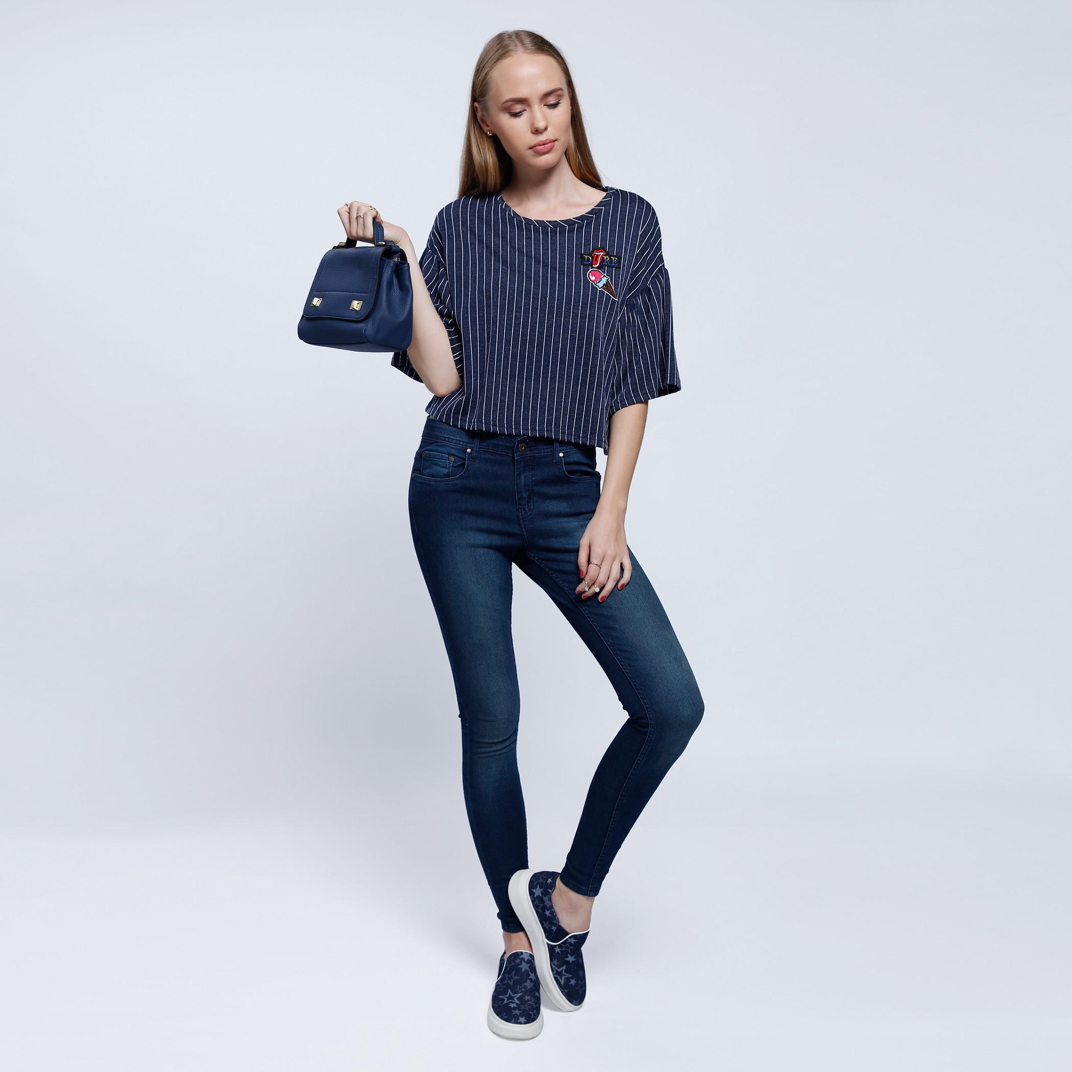 2Xtremz Striped Boxy Top with Round Neck-women-clothing-shirtsandblouses-blouses-image-5