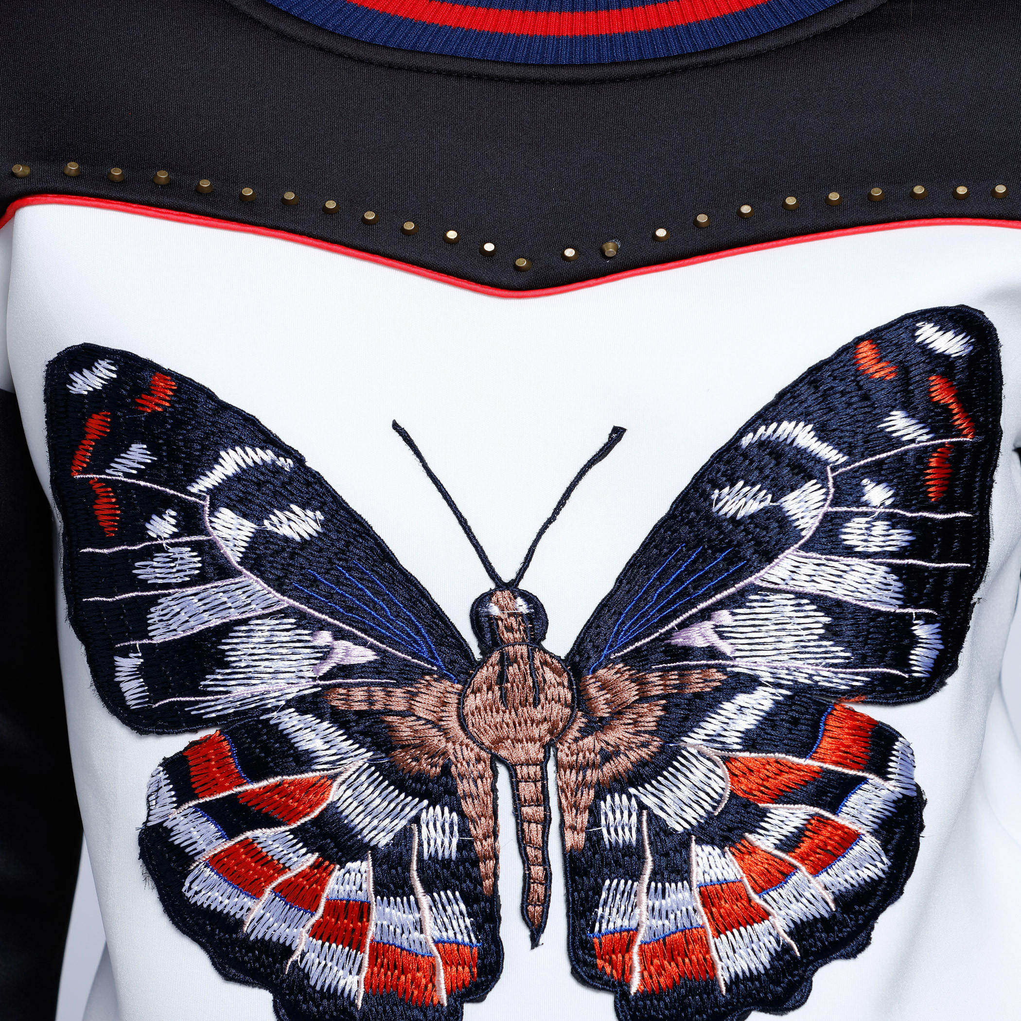 Sweatshirt with Butterfly Embroidery Patch and Studs-women-winterwear-hoodiesandsweatshirts-sweatshirts-image-4