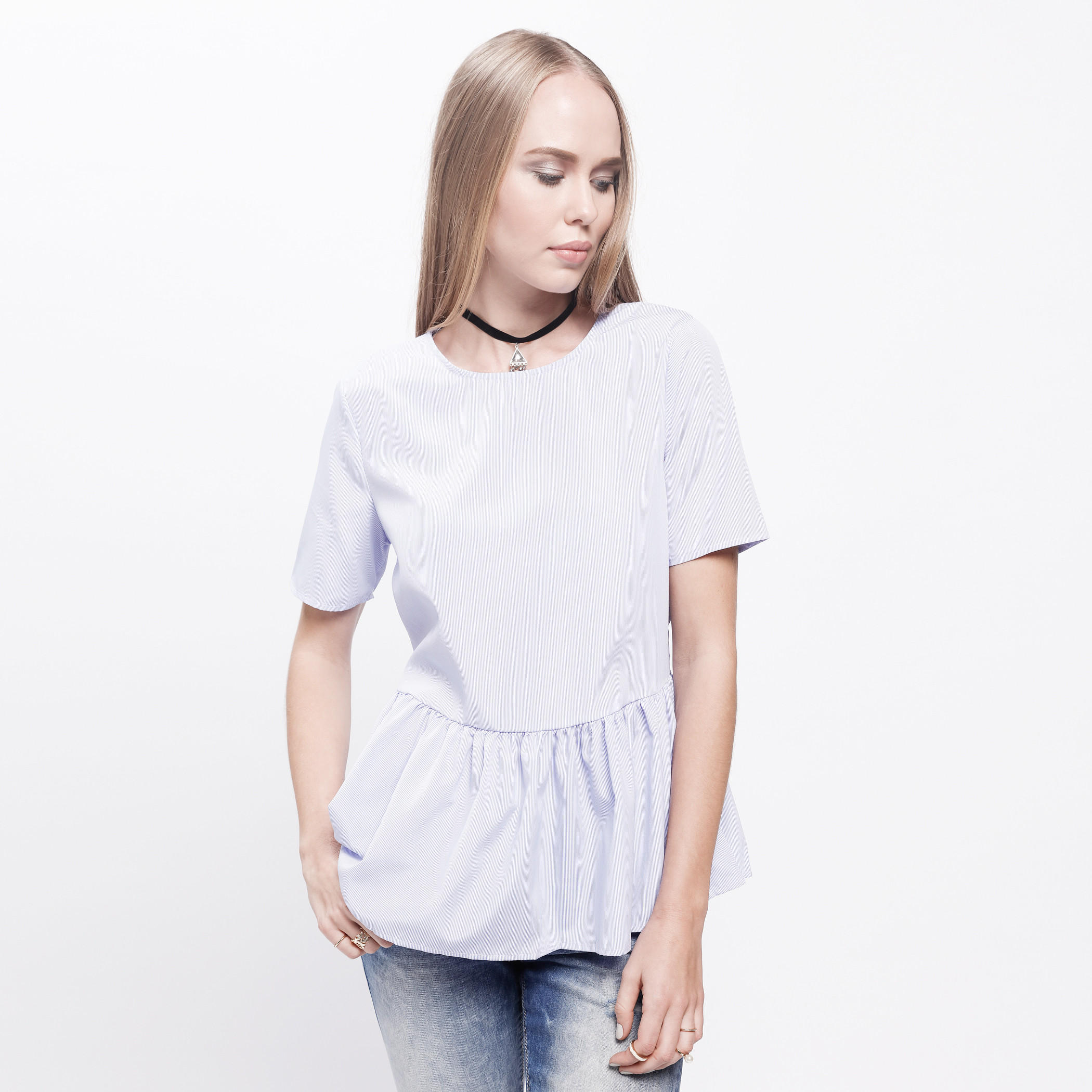 Round Neck Top with Short Sleeves and Tie-Up Back-women-clothing-shirtsandblouses-blouses-image-5