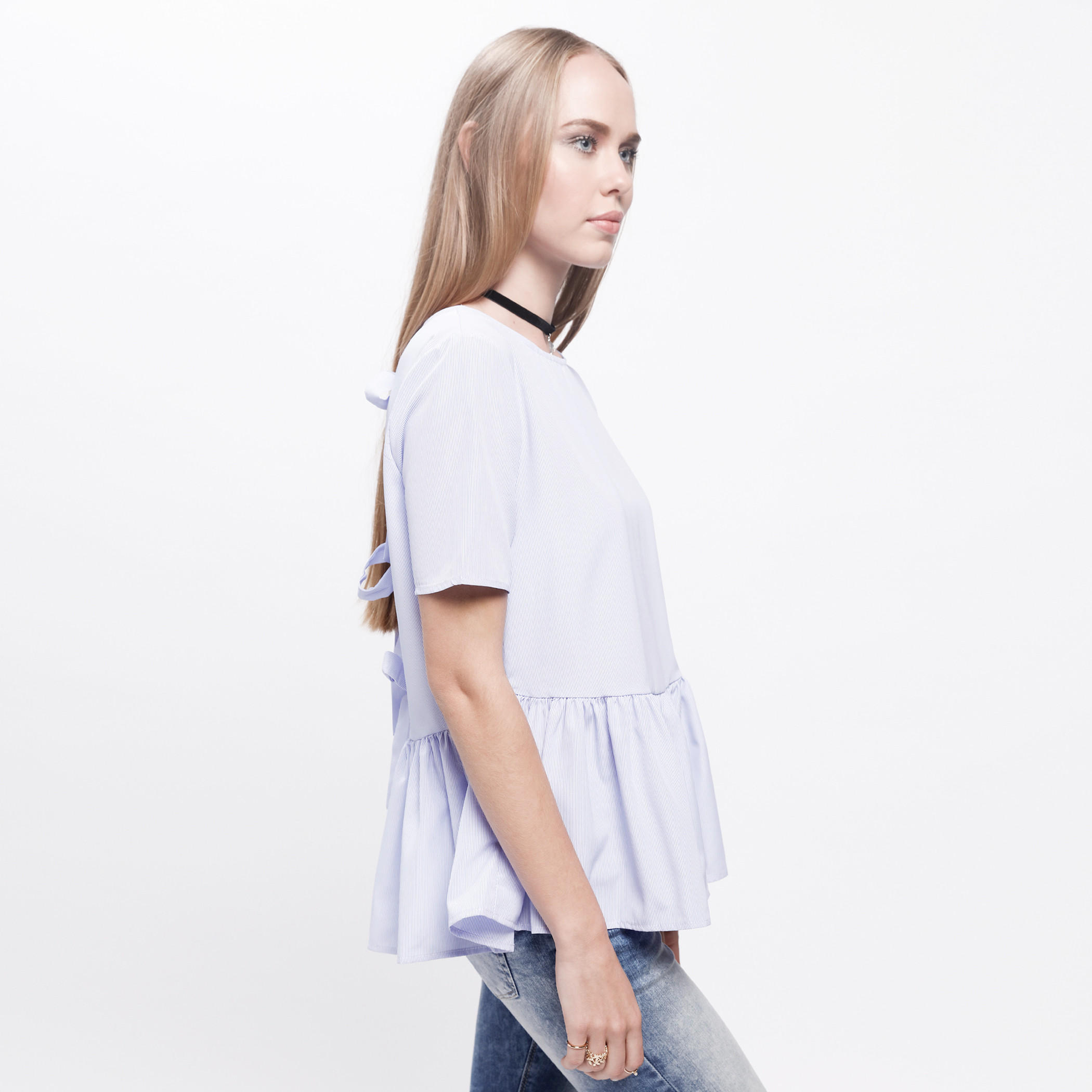 Round Neck Top with Short Sleeves and Tie-Up Back-women-clothing-shirtsandblouses-blouses-image-3