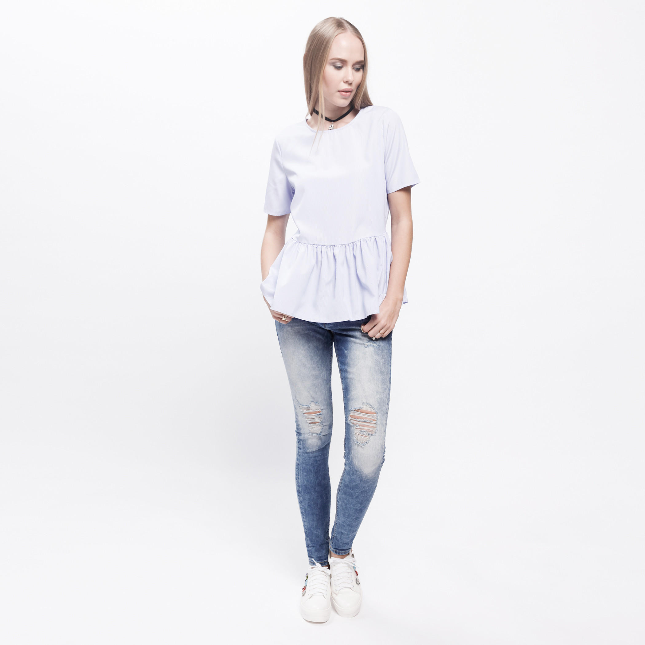 Round Neck Top with Short Sleeves and Tie-Up Back-women-clothing-shirtsandblouses-blouses-image-5