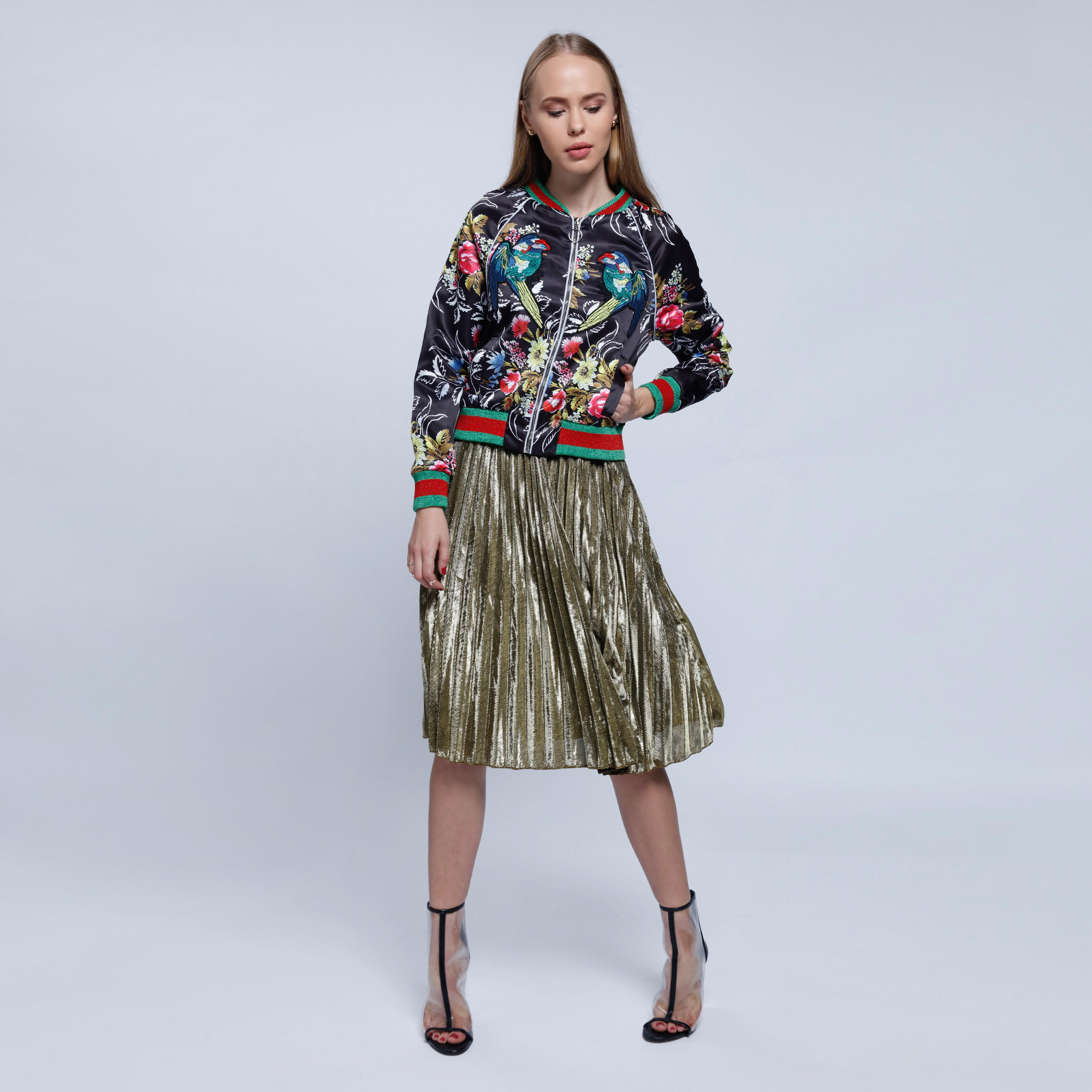 2Xtremz Shiny Pleated Skirt with Elasticised Waistband-women-clothing-bottoms-skirts-image-5