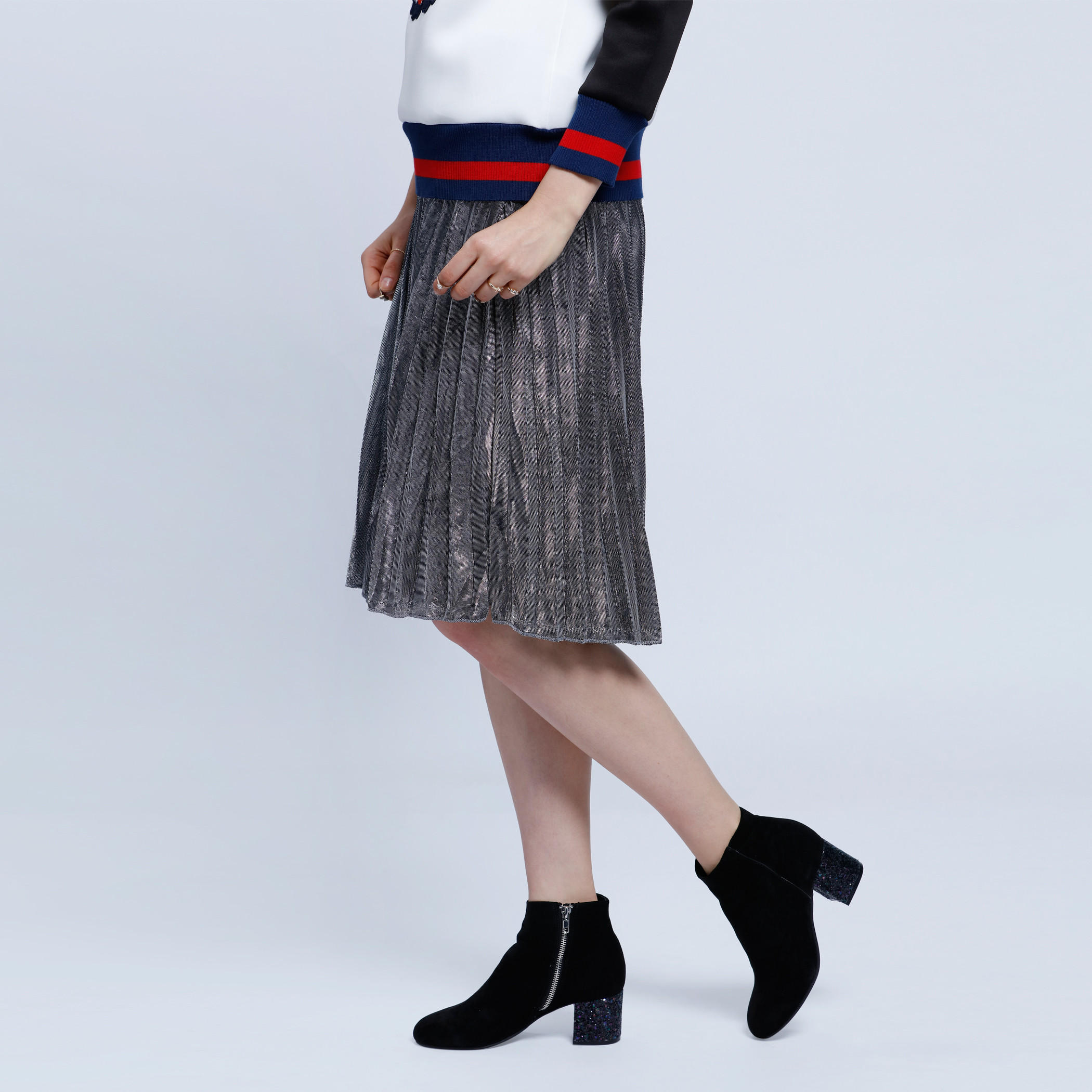 Shiny Lurex Pleated Skirt-women-clothing-bottoms-skirts-image-3