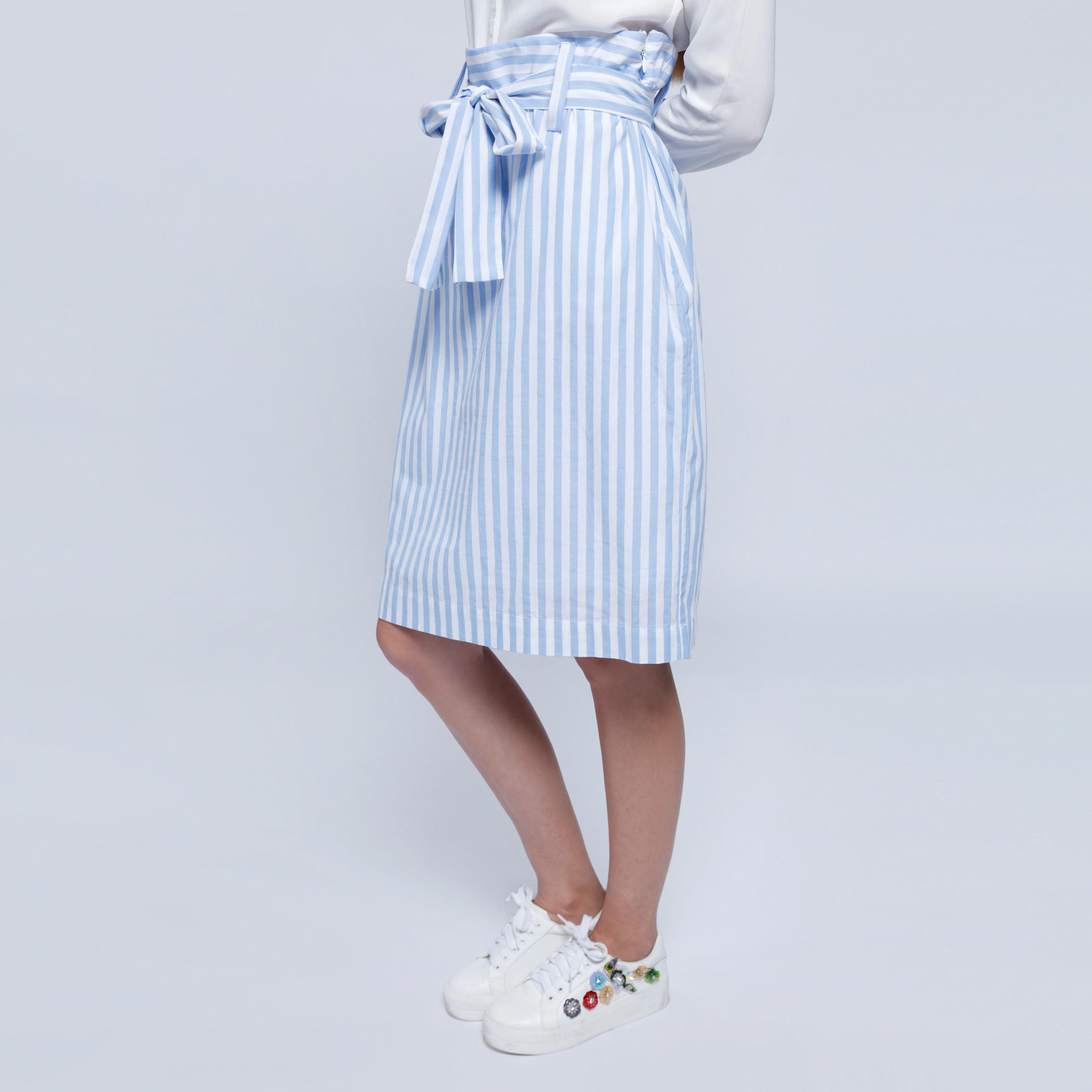 2Xtremz Striped Skirt with Tie Up Belt-women-clothing-bottoms-skirts-image-3