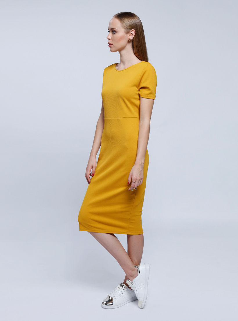 2Xtremz Bodycon Maxi Dress With Round Neck and Short Sleeves-women-clothing-dresses-image-3