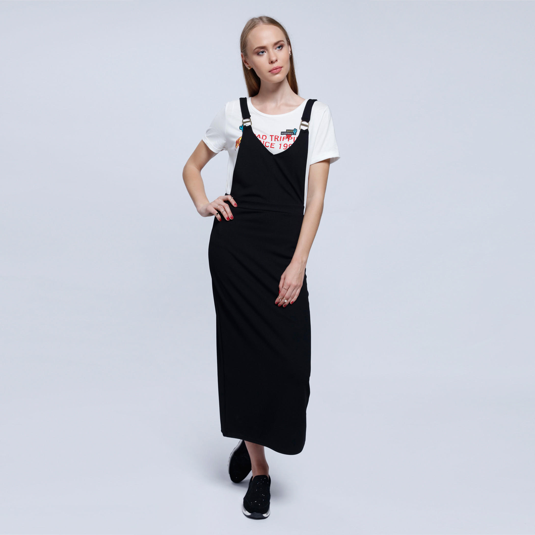 2Xtremz Pinafore Dress with Adjustable Straps and Back Slit-women-clothing-dresses-image-1