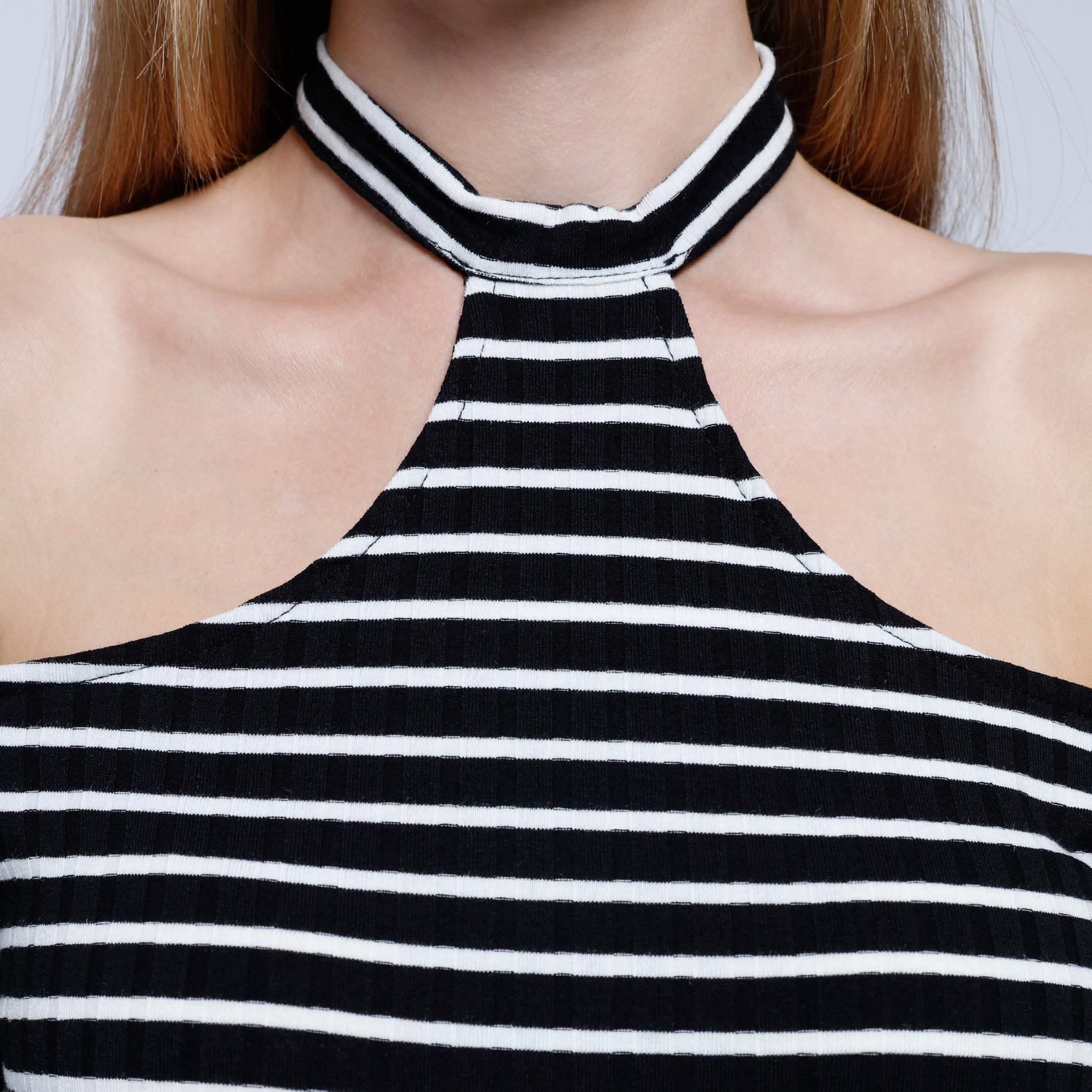 2Xtremz Striped Cold Shoulder Top with Halter Neck-women-clothing-shirtsandblouses-blouses-image-2