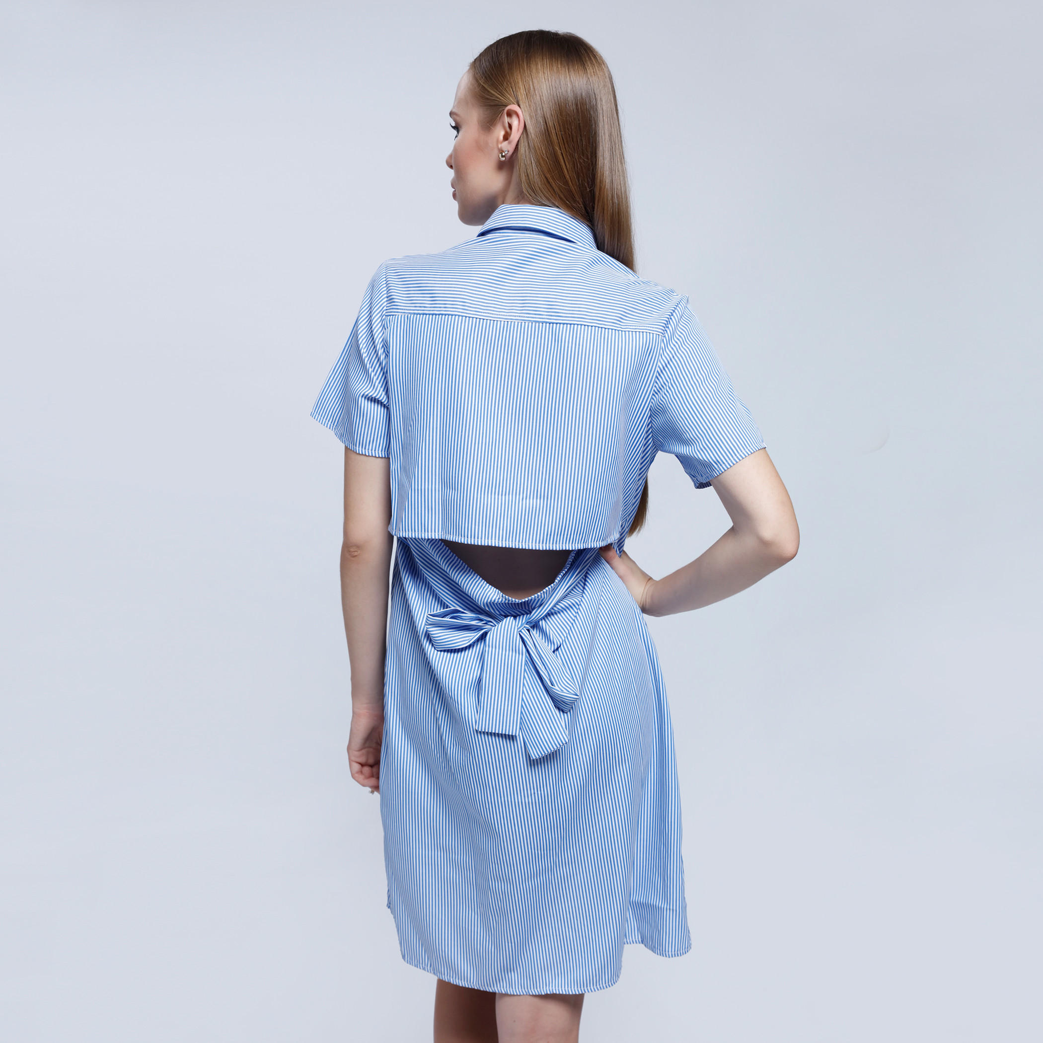 2Xtremz Shirt Dress with Twist Back Detail and Short Sleeves-women-clothing-dresses-image-2