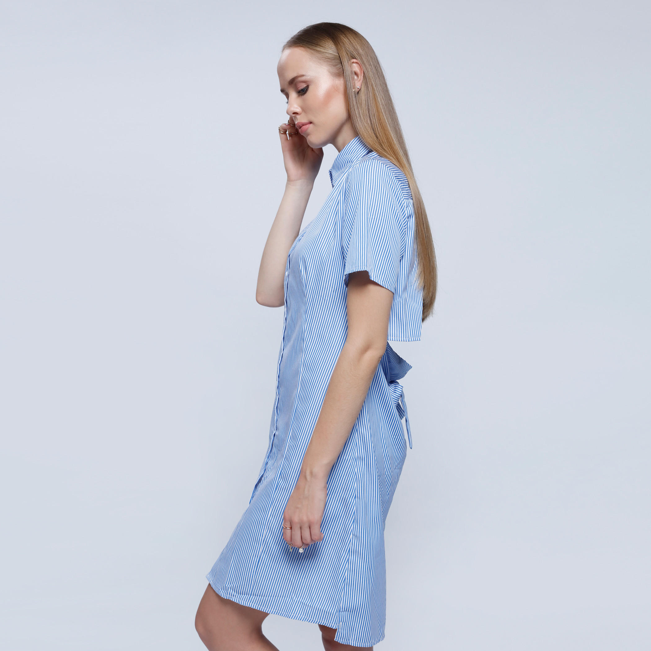 2Xtremz Shirt Dress with Twist Back Detail and Short Sleeves-women-clothing-dresses-image-3