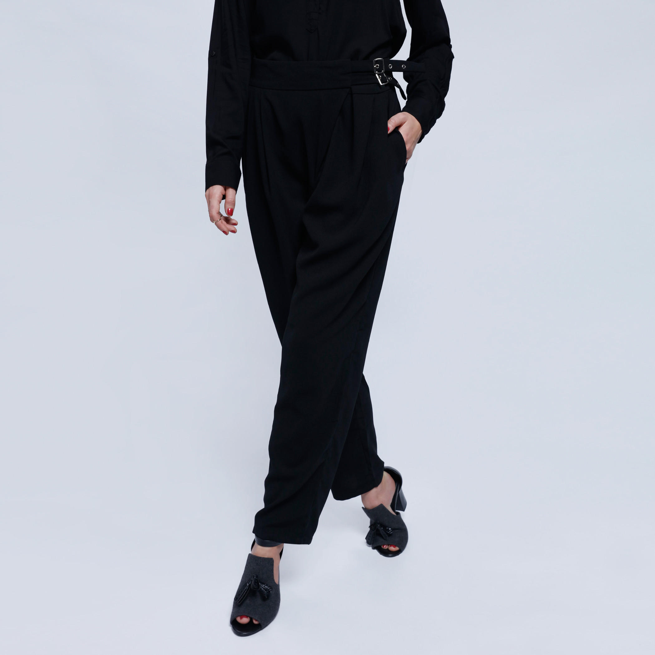 2Xtremz Wrap Trousers With Double Buckle Detail-women-clothing-bottoms-trousers-image-5