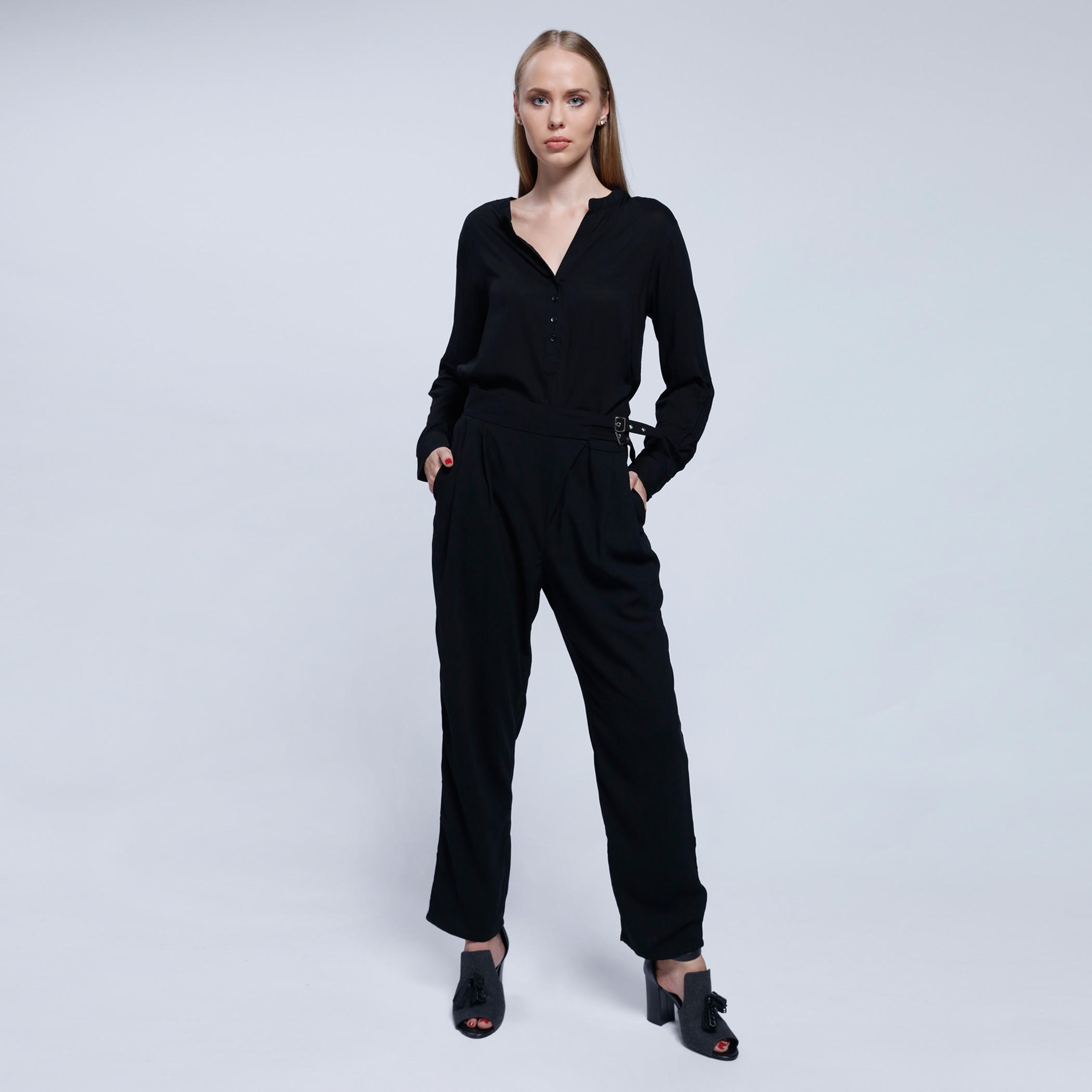 2Xtremz Wrap Trousers With Double Buckle Detail-women-clothing-bottoms-trousers-image-1