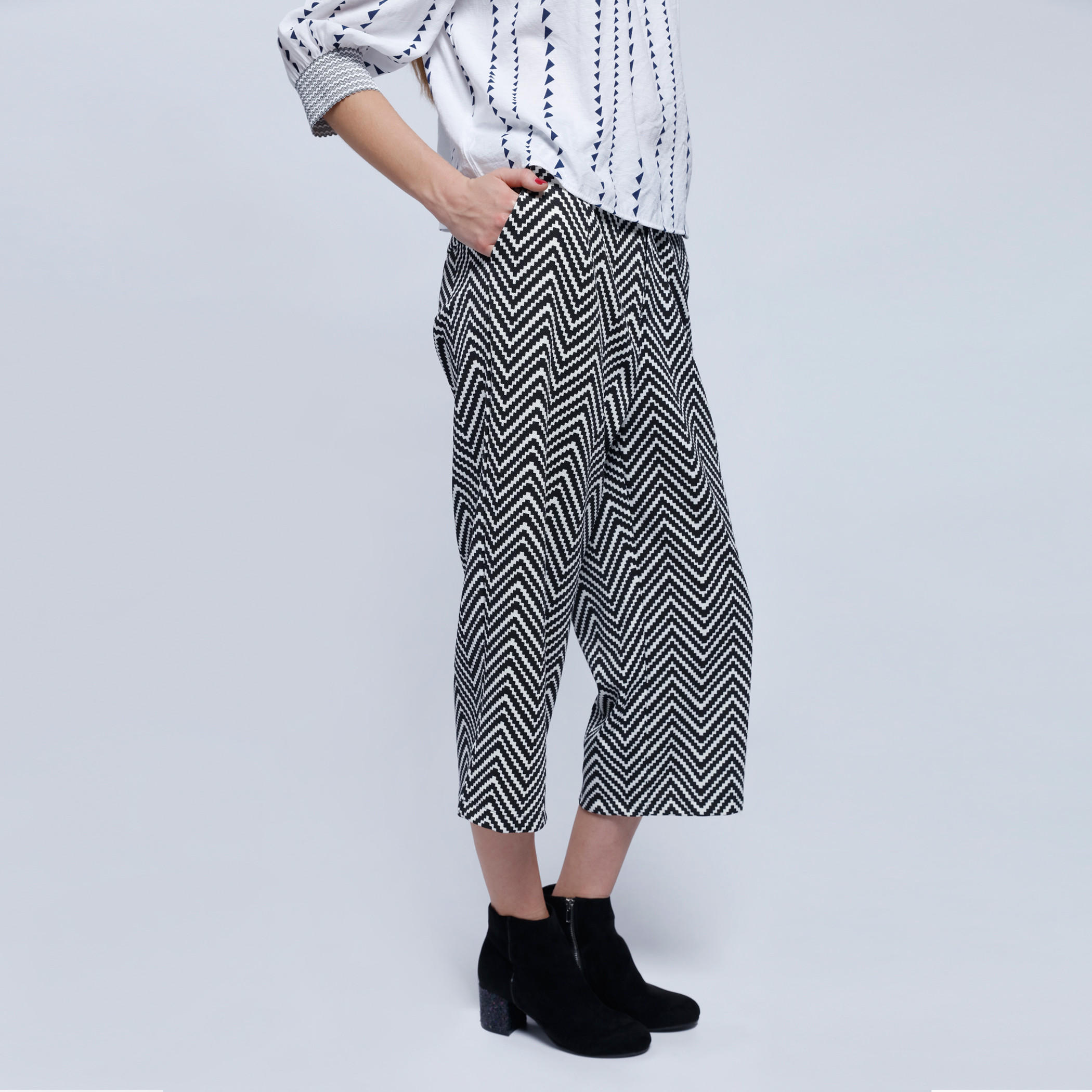 2Xtremz Chevron Print Culotte Pants with Button Closure-women-clothing-bottoms-trousers-image-3