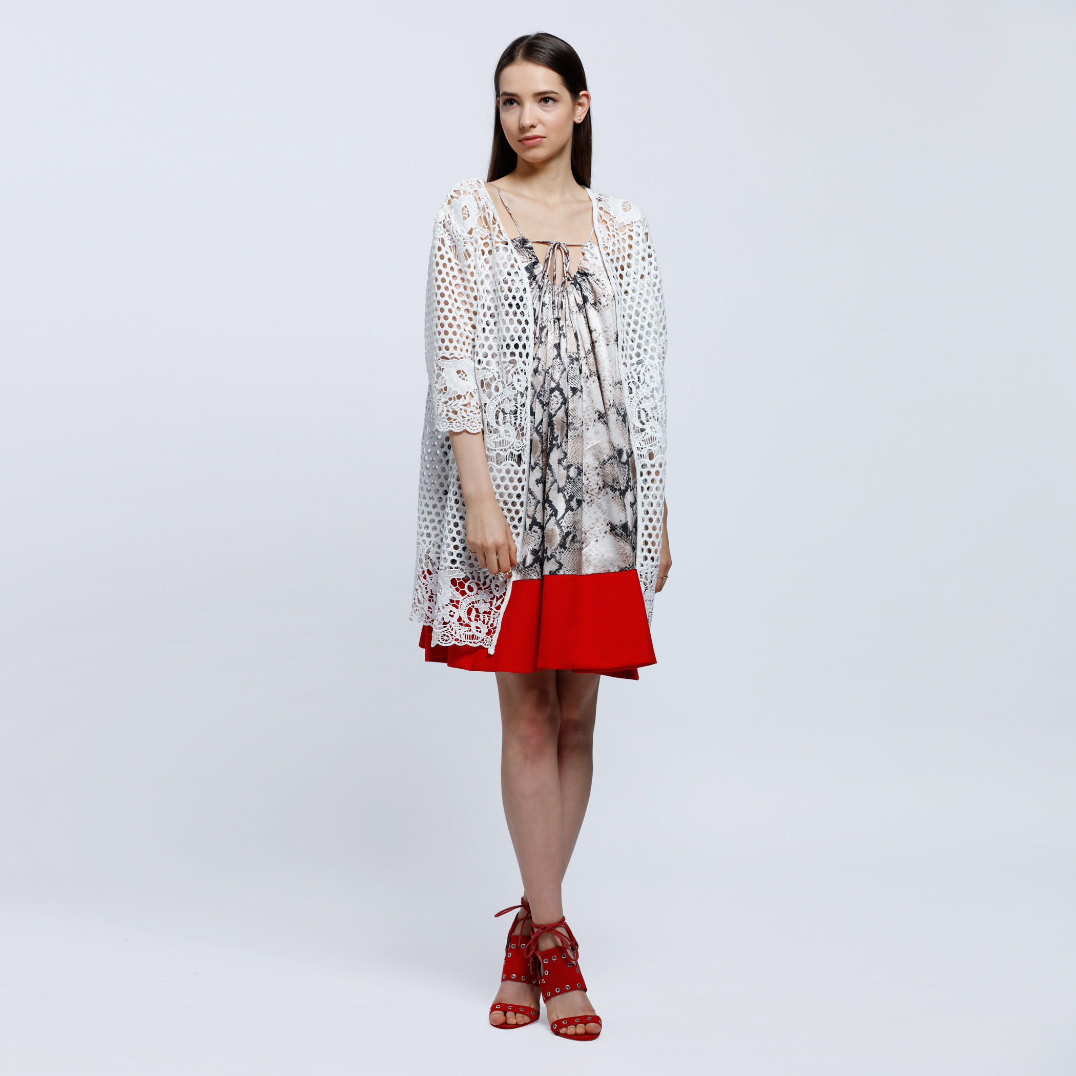 Animal Print Halter Neck Dress with Color Block At Hem-women-clothing-dresses-image-5