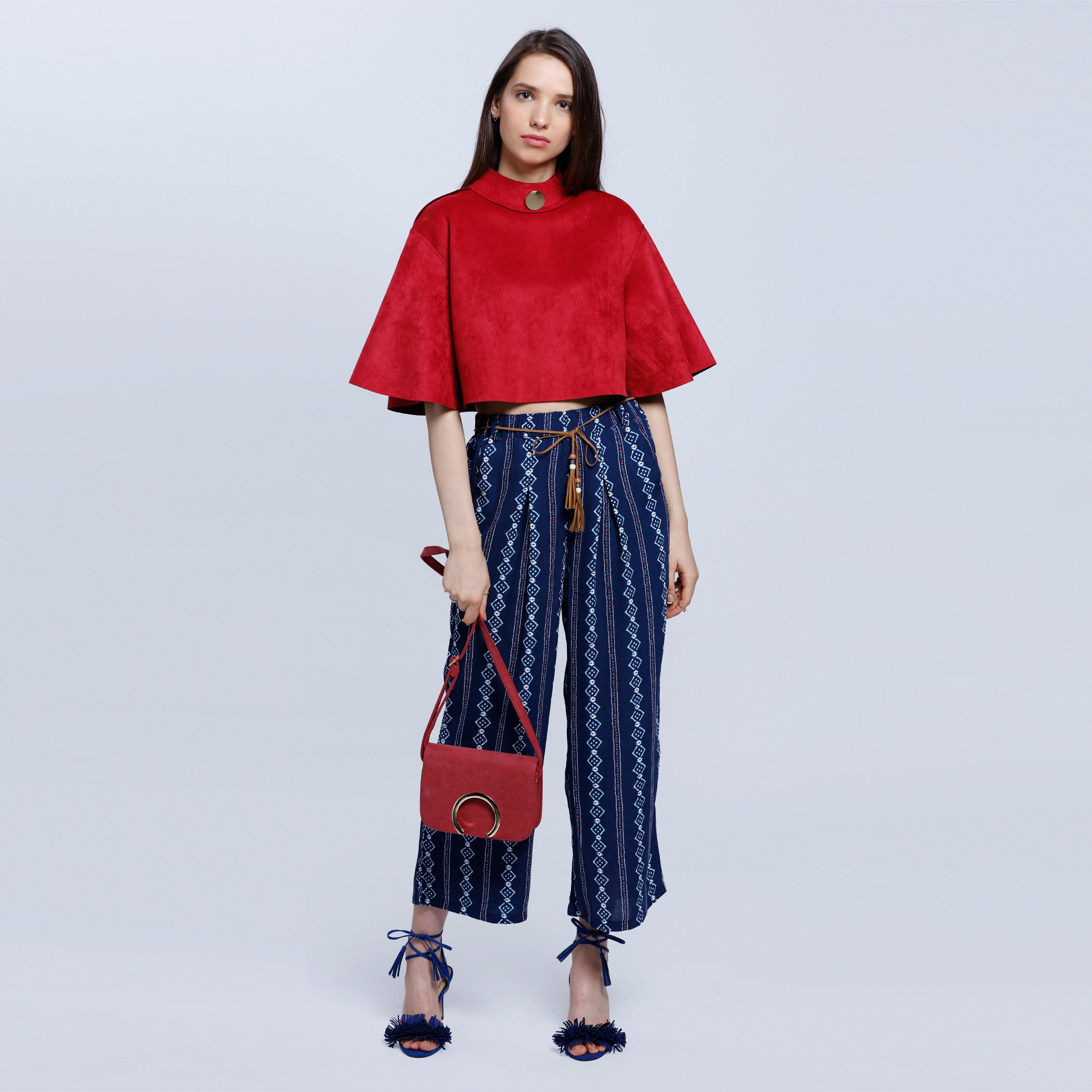 Crop Suede Boxy Top with Button Embellishment-women-clothing-shirtsandblouses-blouses-image-1