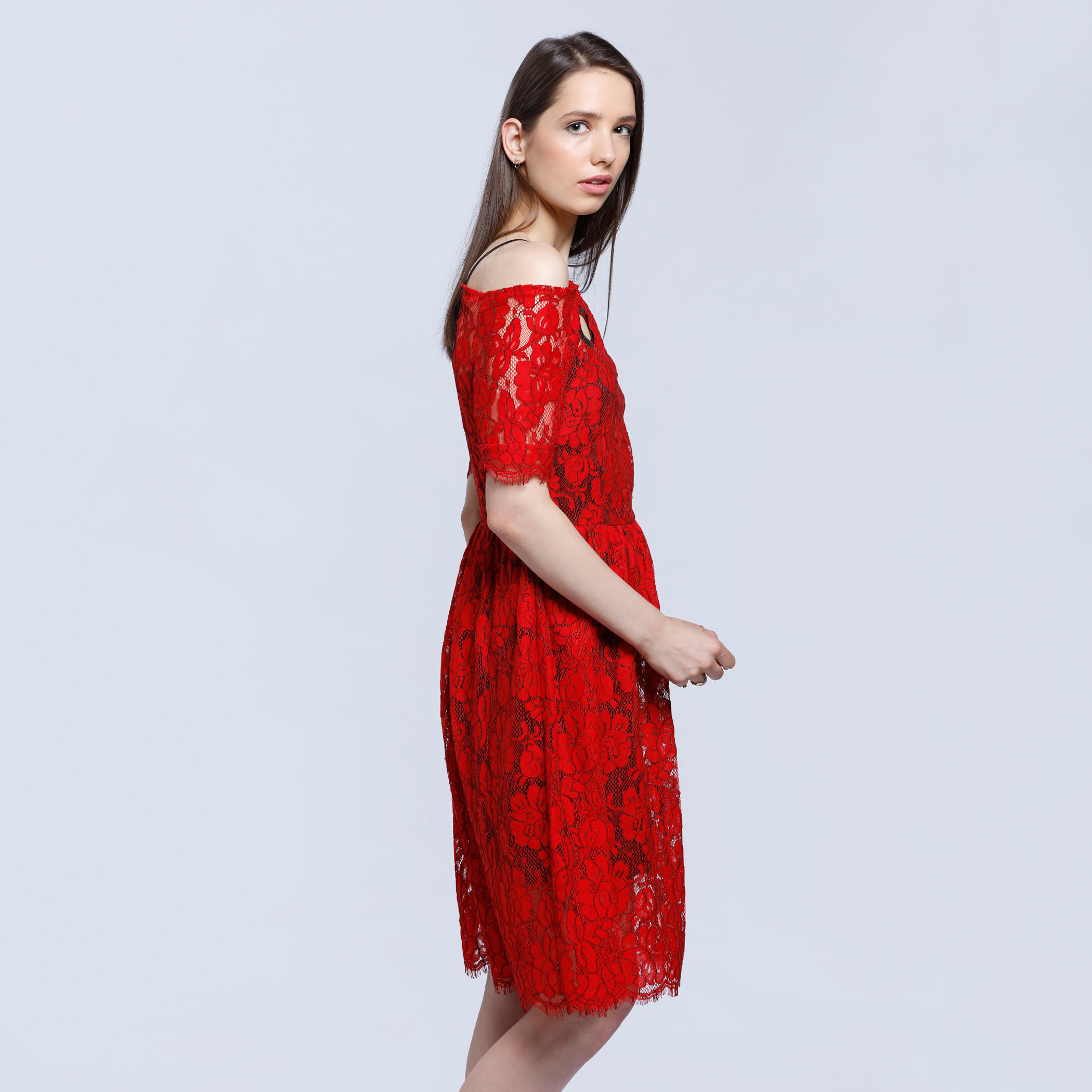 Lace Off Shoulder Dress With Straps-women-clothing-dresses-image-3