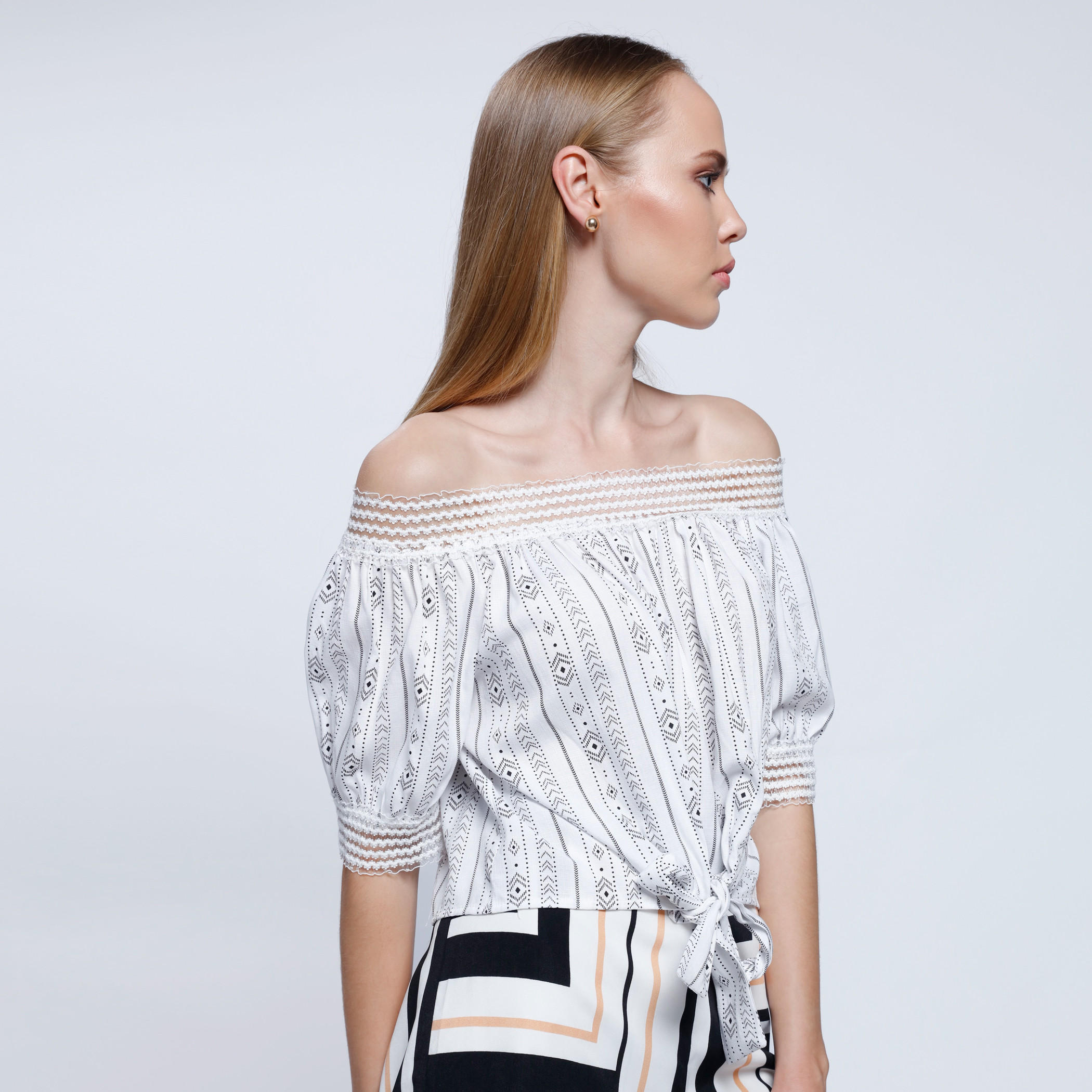 2Xtremz Lace Yoke Off Shoulder Top with 3/4 Sleeves-women-clothing-shirtsandblouses-blouses-image-3
